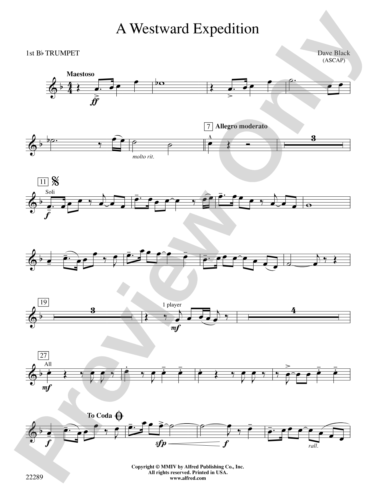 A Westward Expedition: 1st B-flat Trumpet