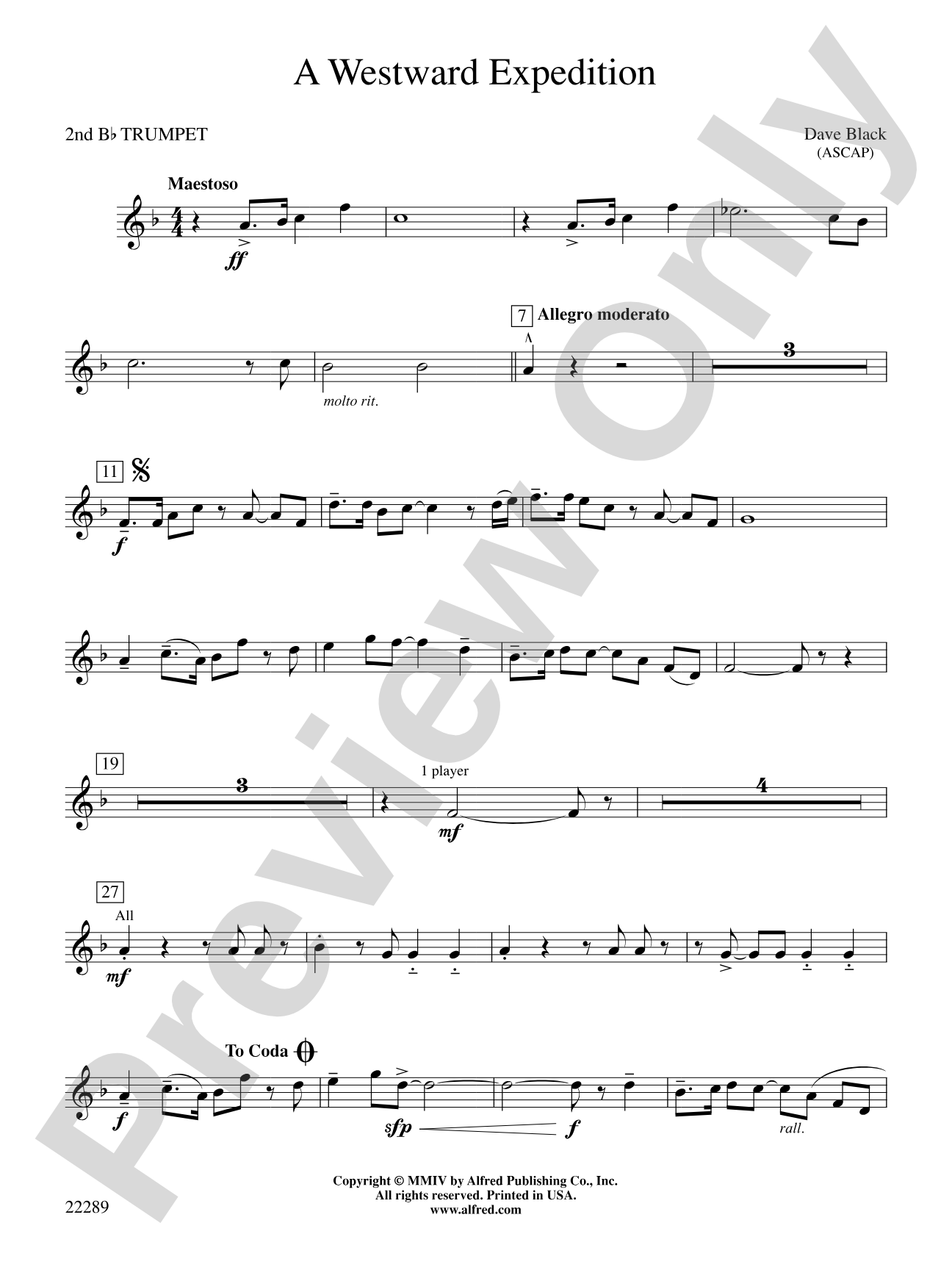 A Westward Expedition: 2nd B-flat Trumpet