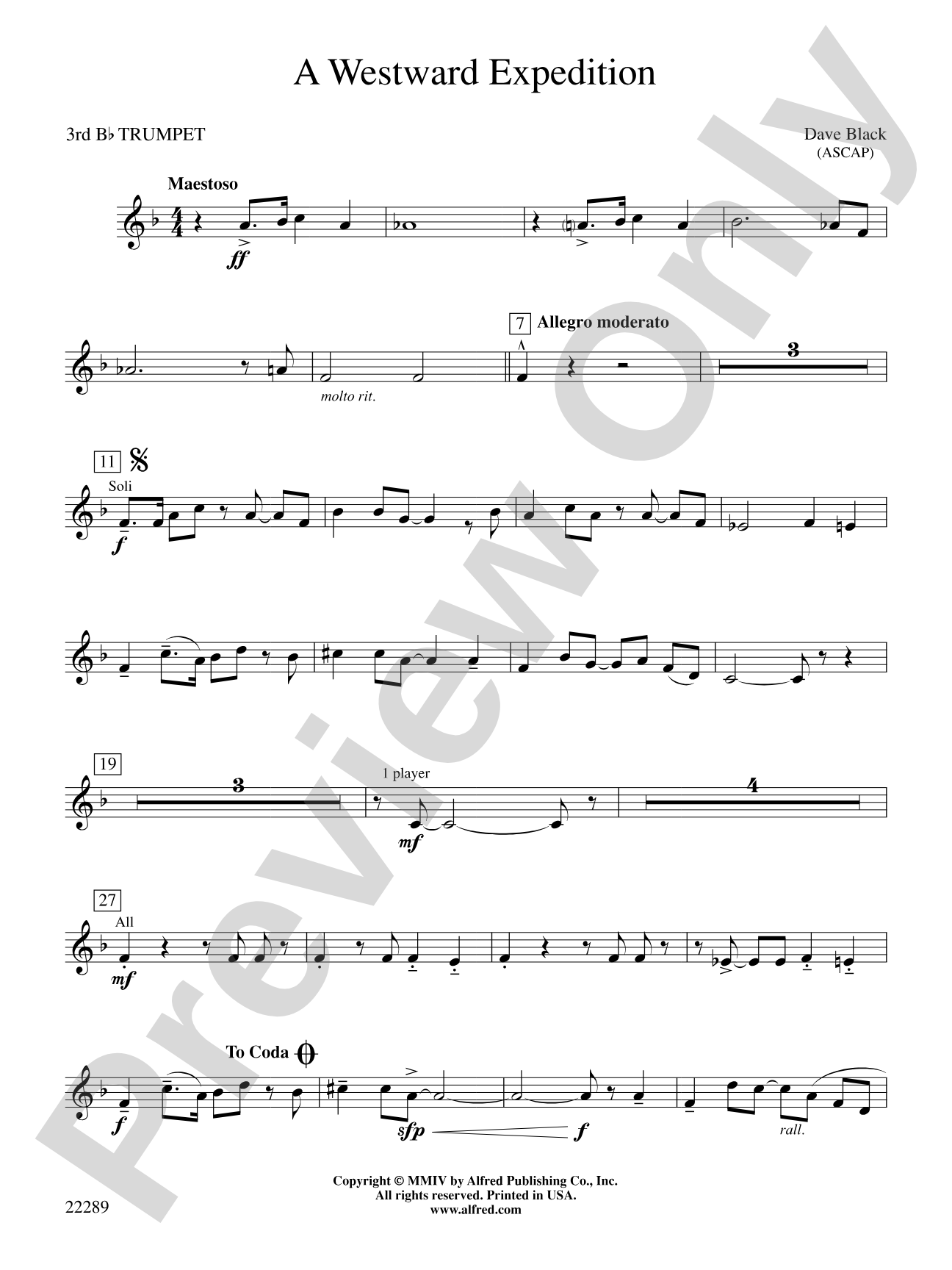 A Westward Expedition: 3rd B-flat Trumpet