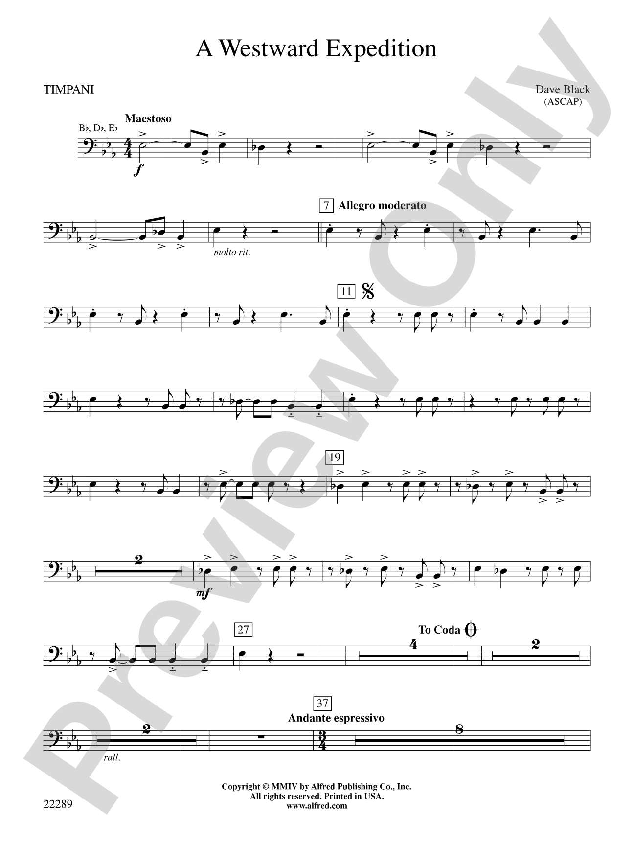 A Westward Expedition: Timpani