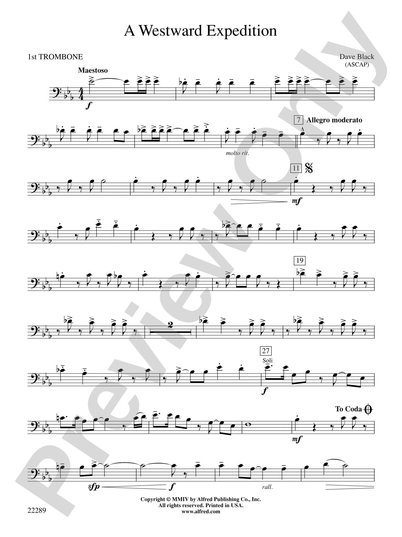 A Westward Expedition: 1st Trombone