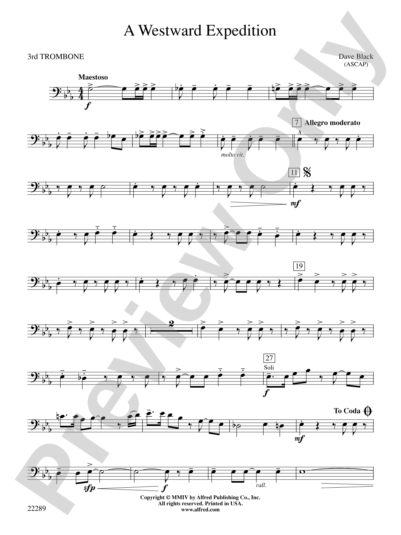 A Westward Expedition: 3rd Trombone