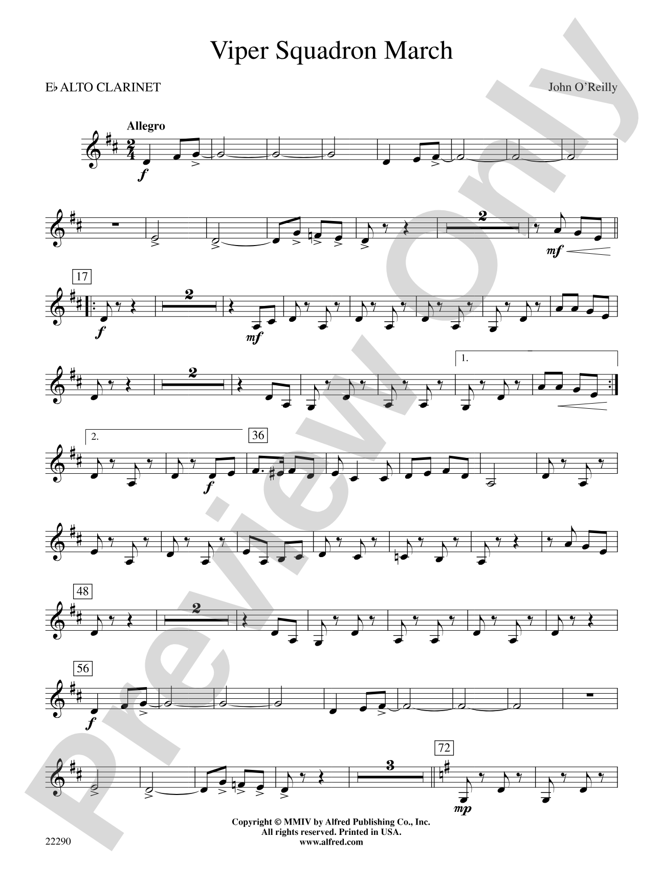 Viper Squadron March: E-flat Alto Clarinet