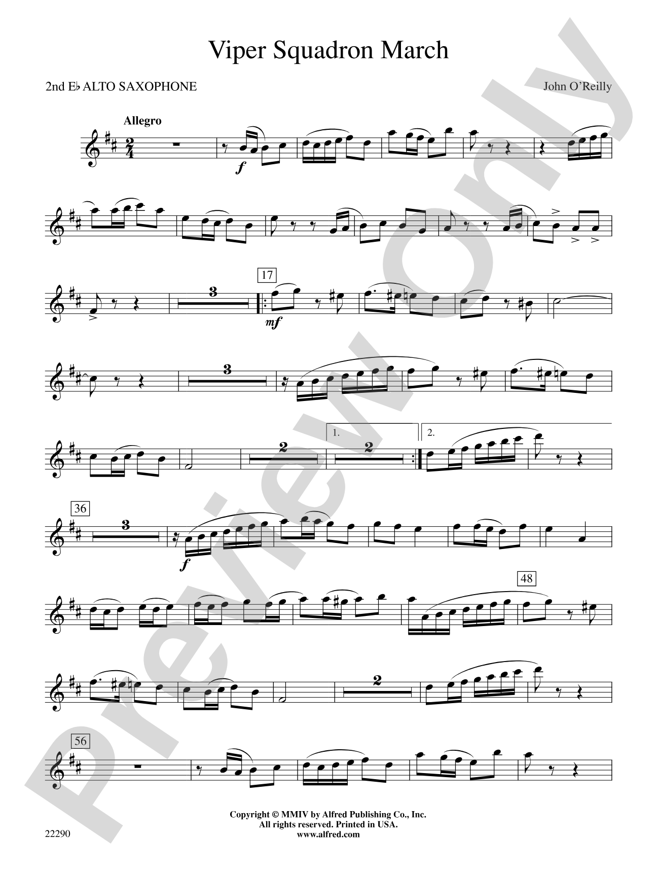 Viper Squadron March: 2nd E-flat Alto Saxophone
