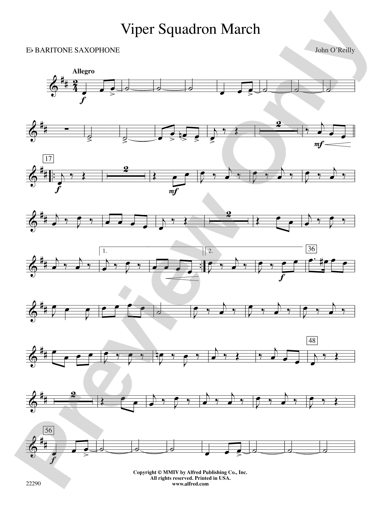 Viper Squadron March: E-flat Baritone Saxophone