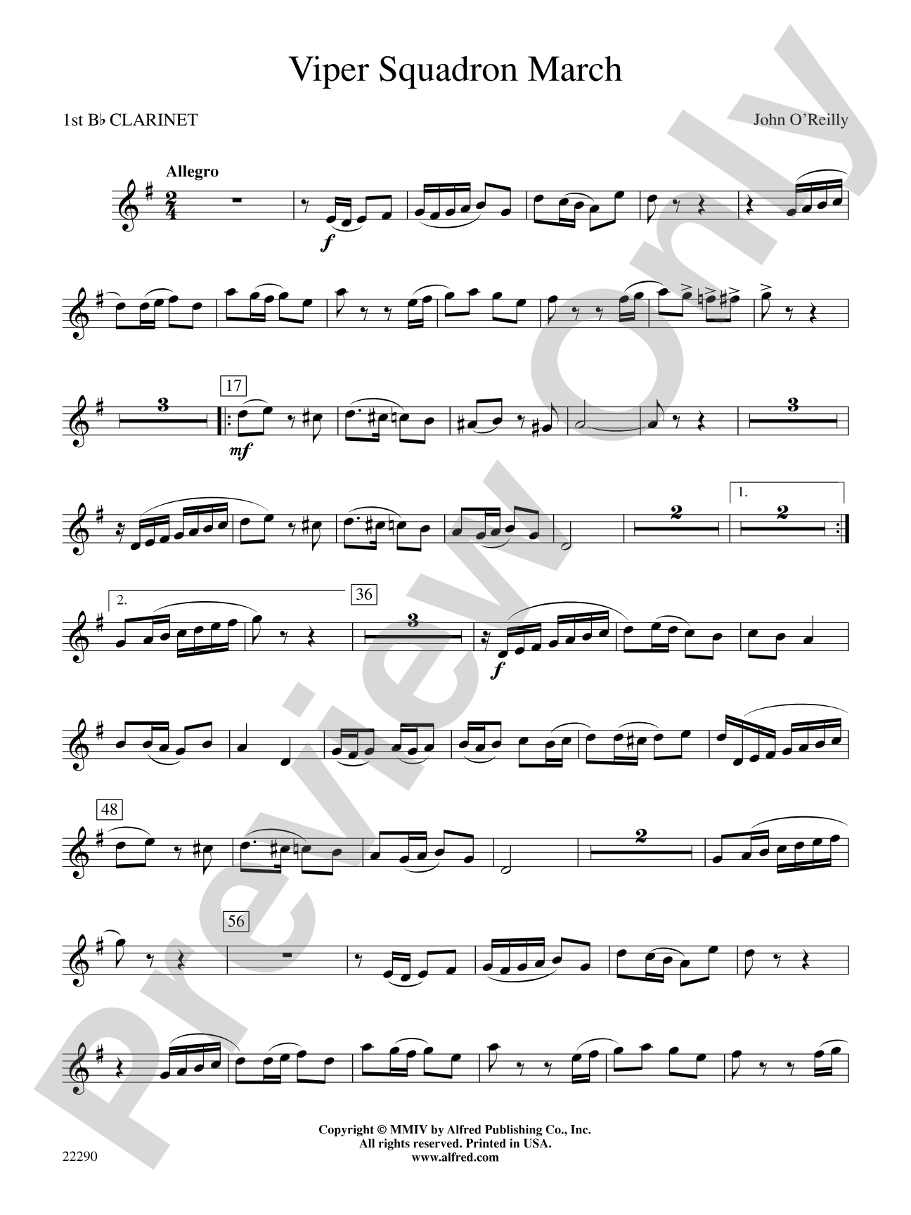 Viper Squadron March: 1st B-flat Clarinet