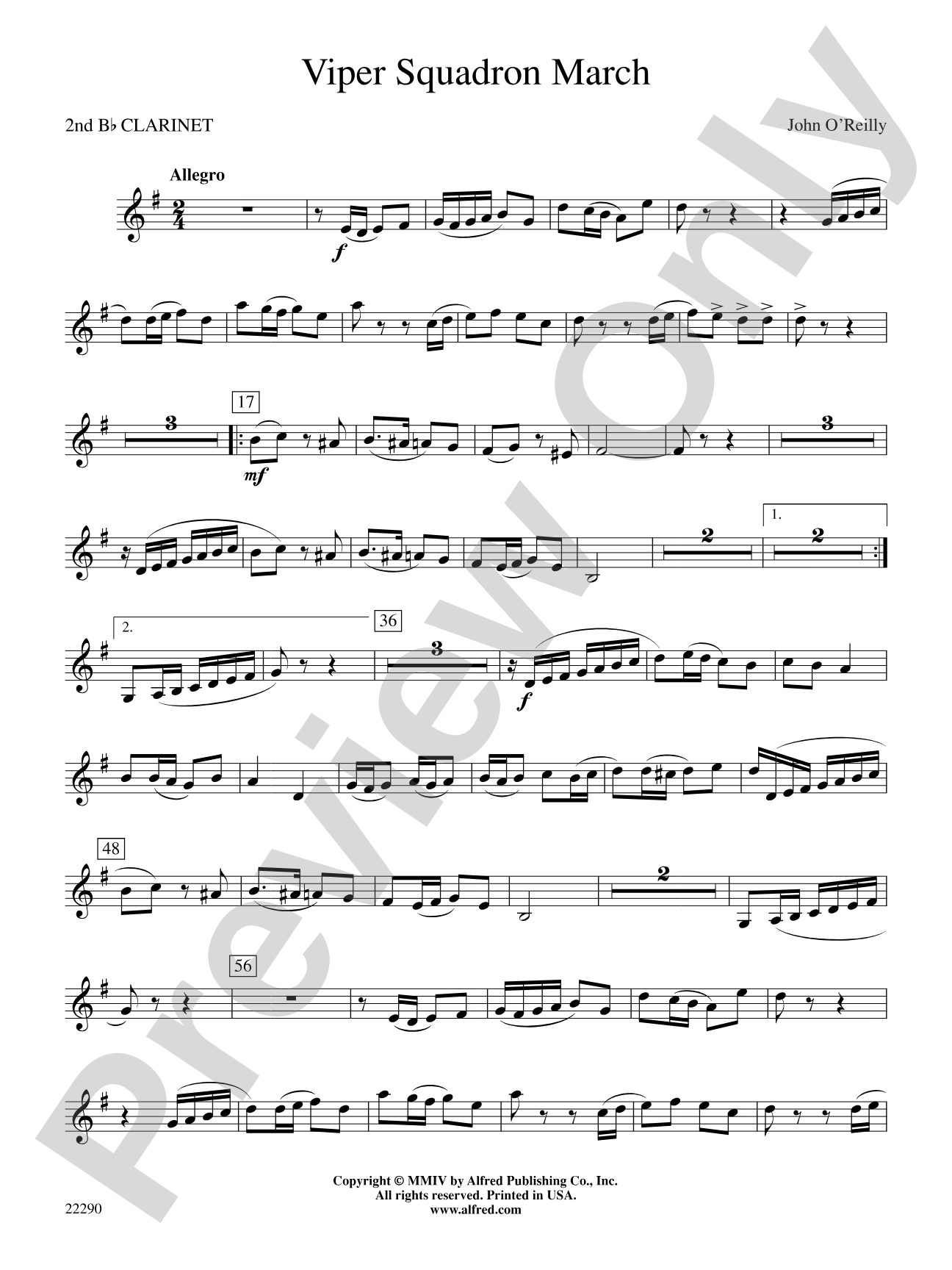 Viper Squadron March: 2nd B-flat Clarinet