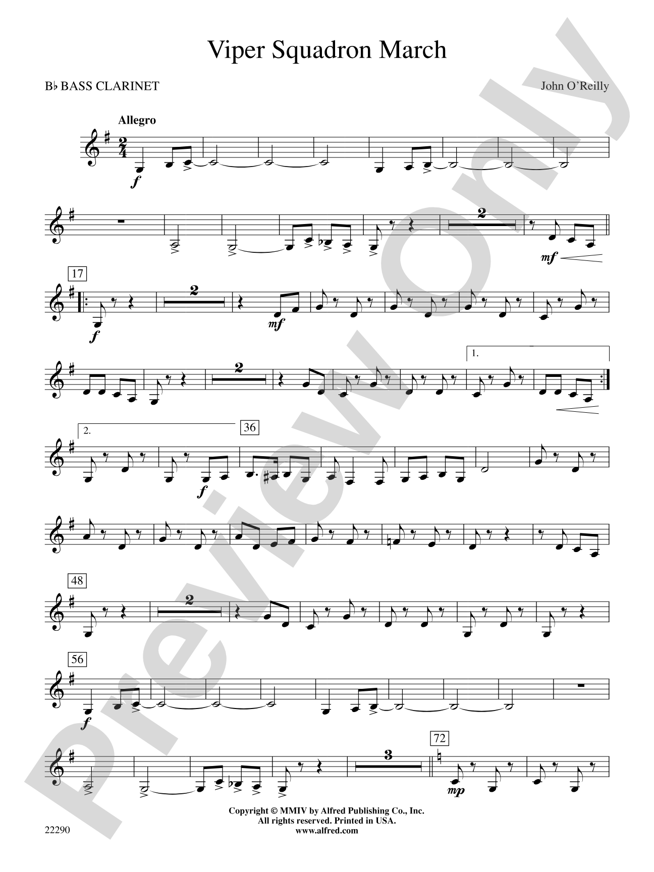 Viper Squadron March: B-flat Bass Clarinet