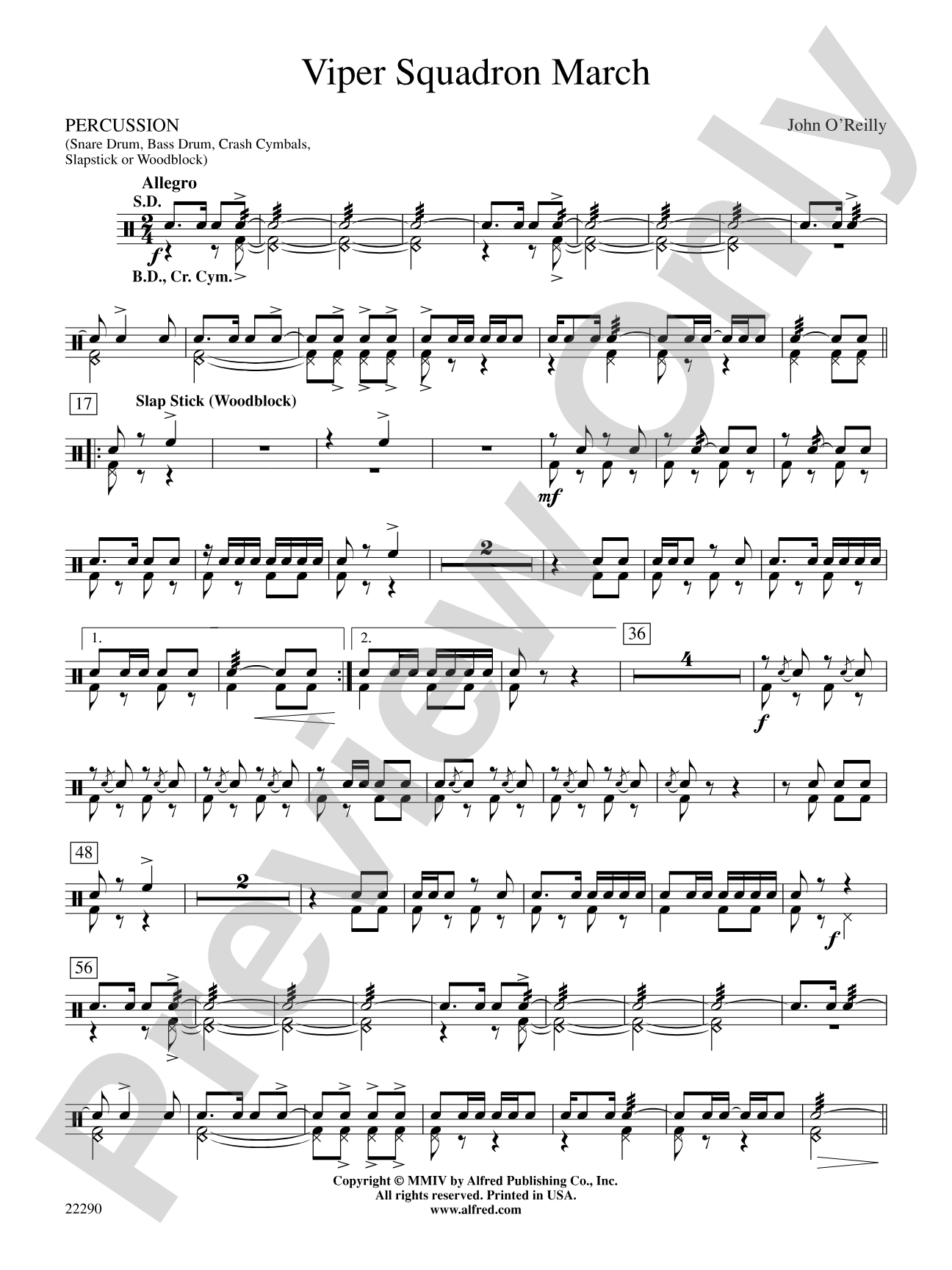 Viper Squadron March: 1st Percussion