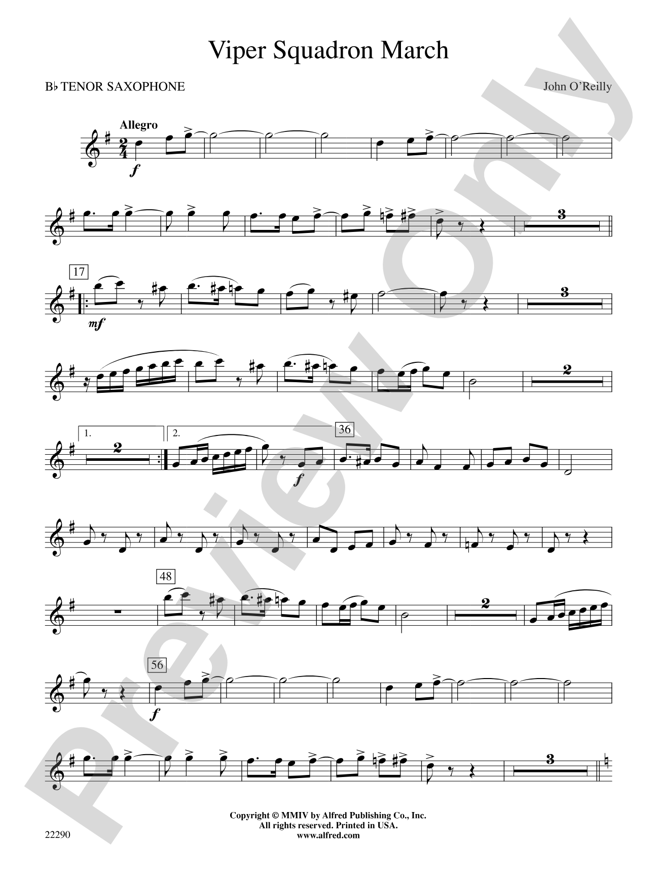 Viper Squadron March: B-flat Tenor Saxophone