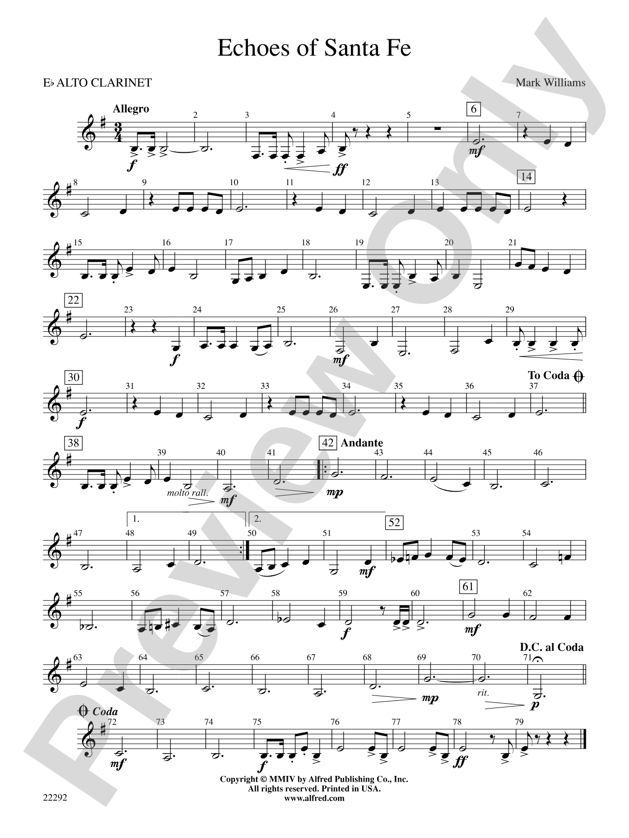 Echoes of Santa Fe: E-flat Alto Clarinet