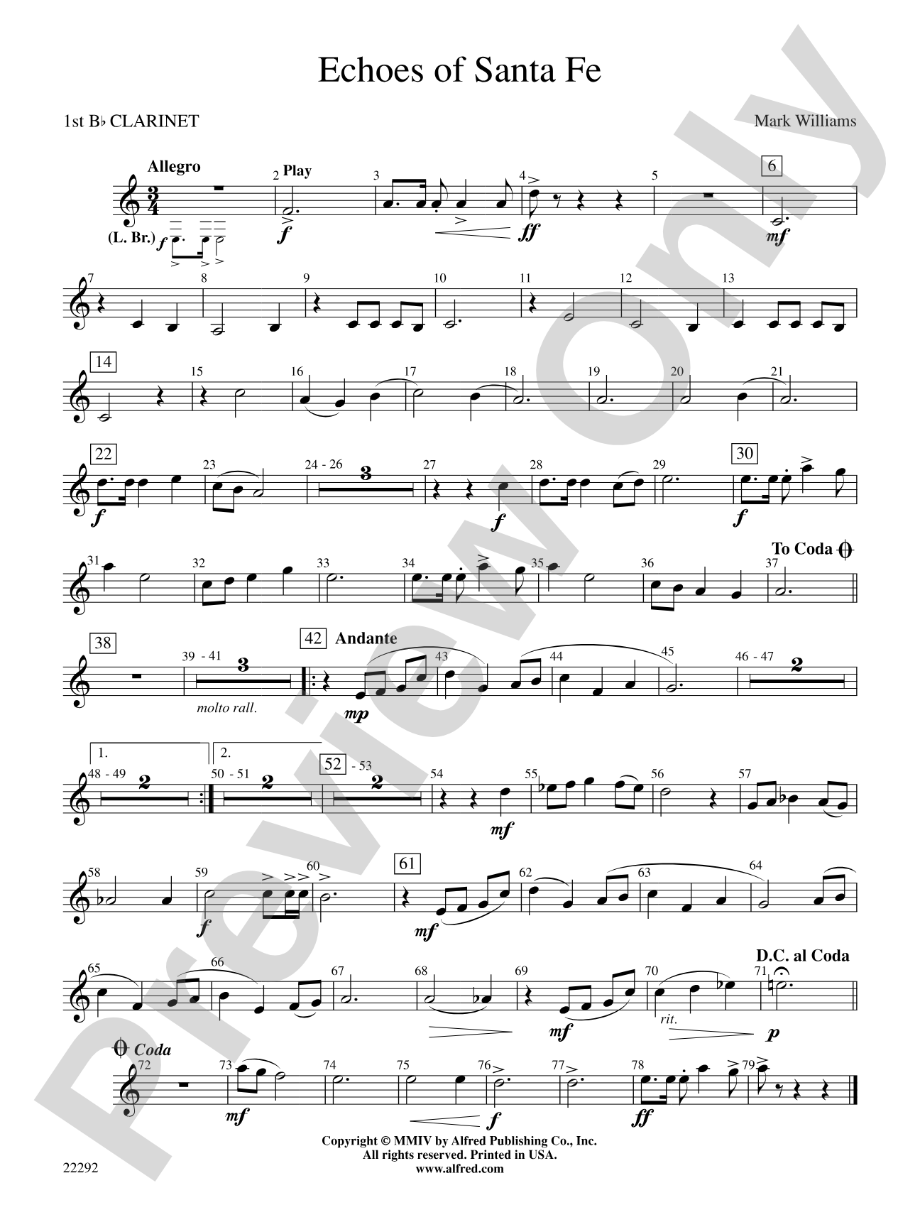 Echoes of Santa Fe: 1st B-flat Clarinet