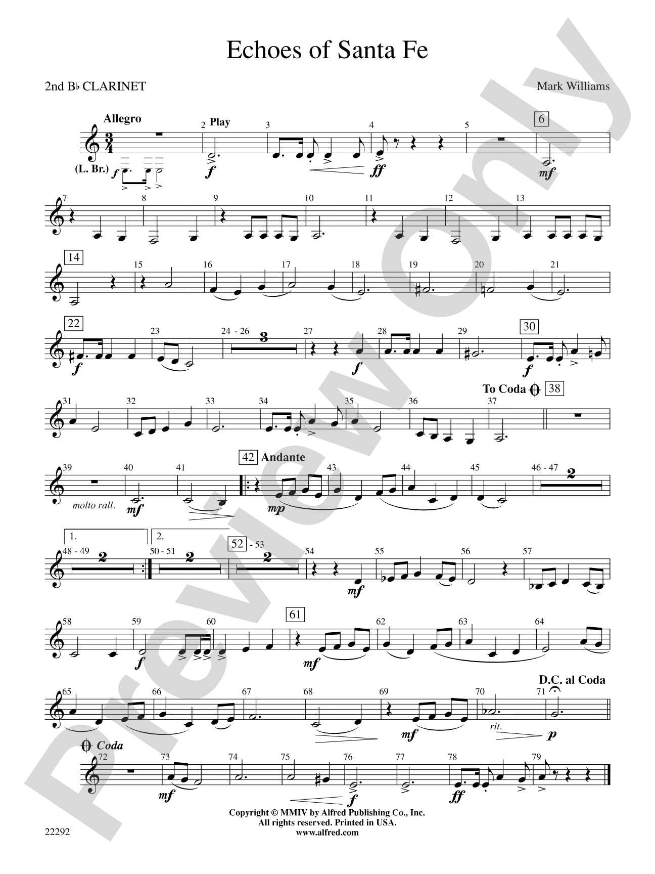 Echoes of Santa Fe: 2nd B-flat Clarinet