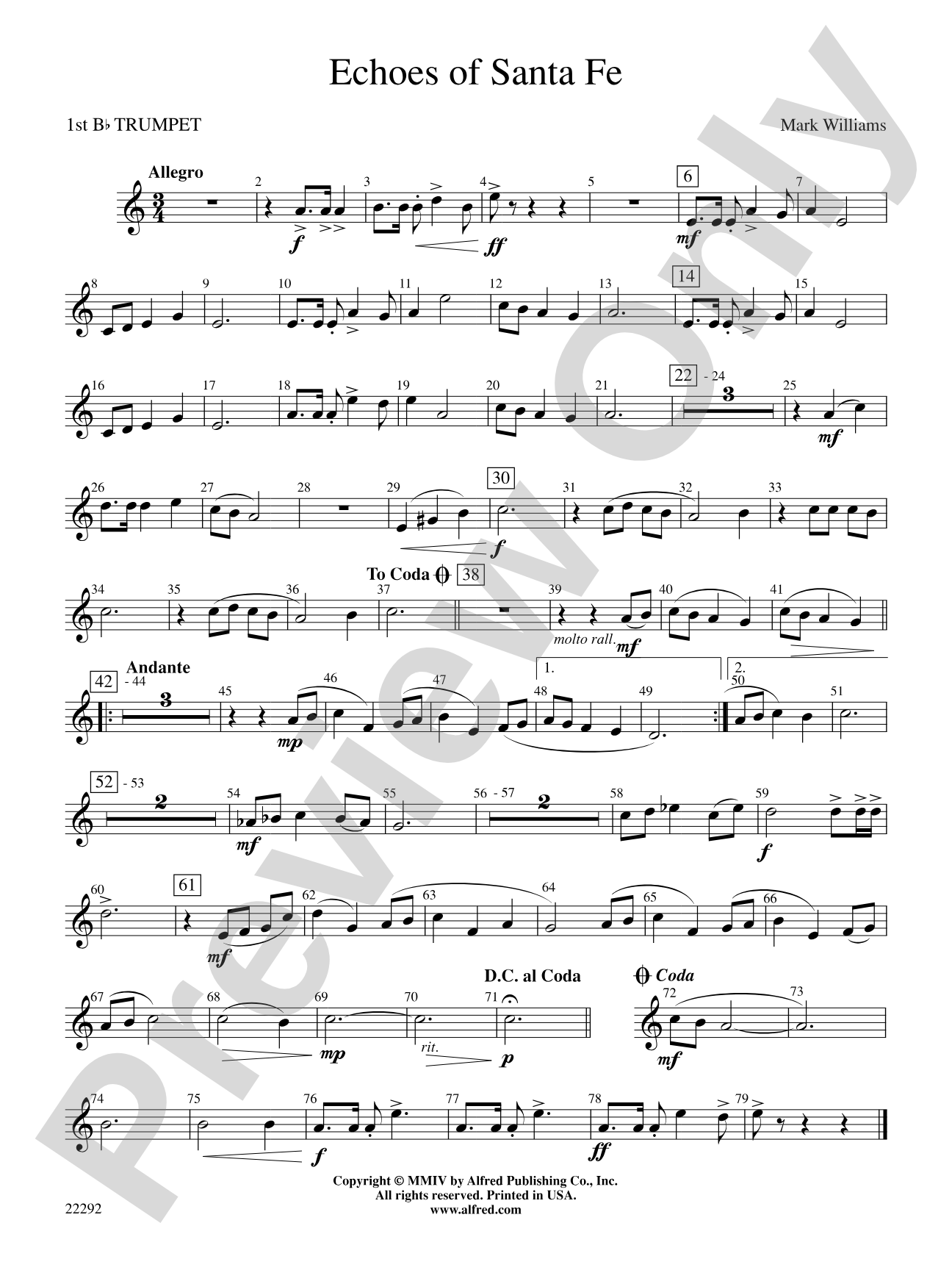 Echoes of Santa Fe: 1st B-flat Trumpet