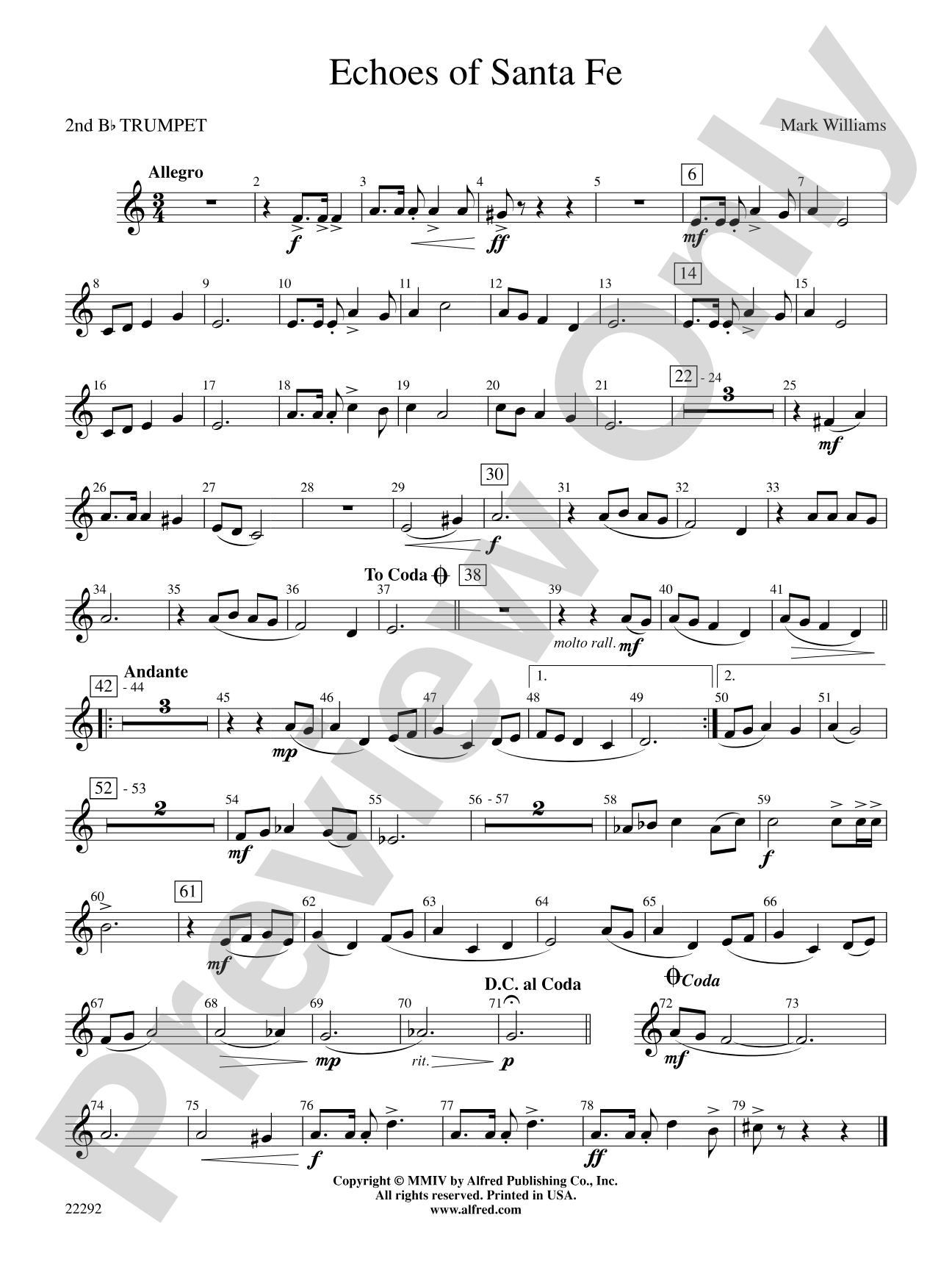Echoes of Santa Fe: 2nd B-flat Trumpet