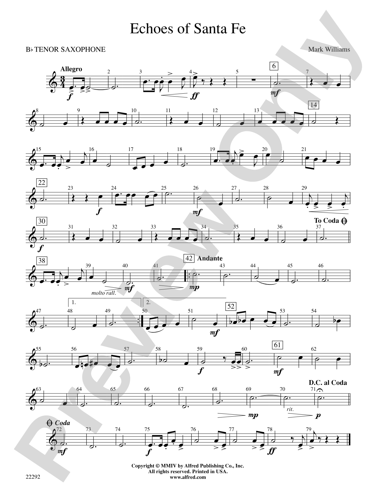 Echoes of Santa Fe: B-flat Tenor Saxophone