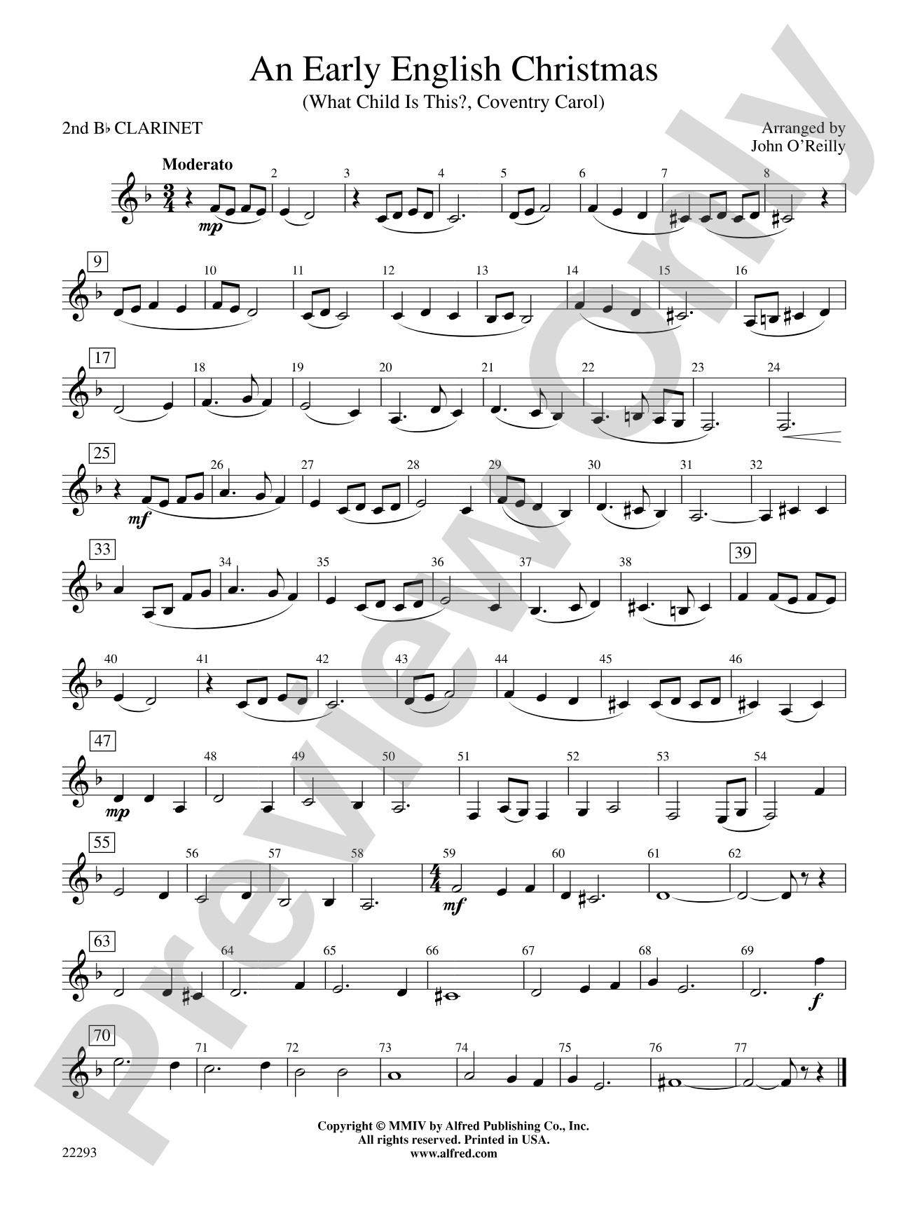Early English Christmas: 2nd B-flat Clarinet