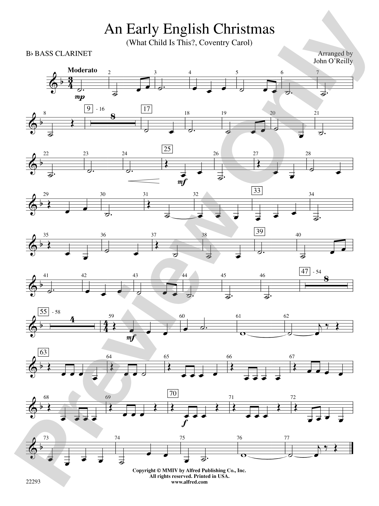Early English Christmas: B-flat Bass Clarinet