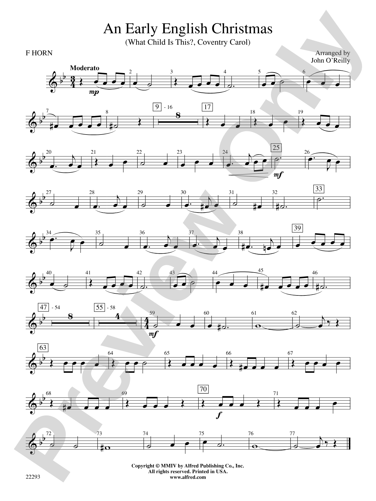 Early English Christmas: 1st F Horn
