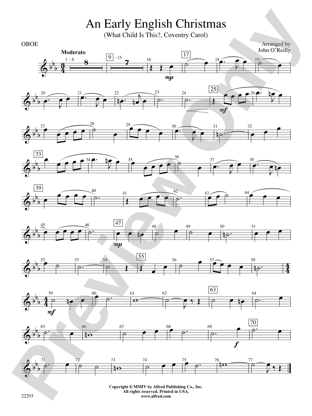 Early English Christmas: Oboe