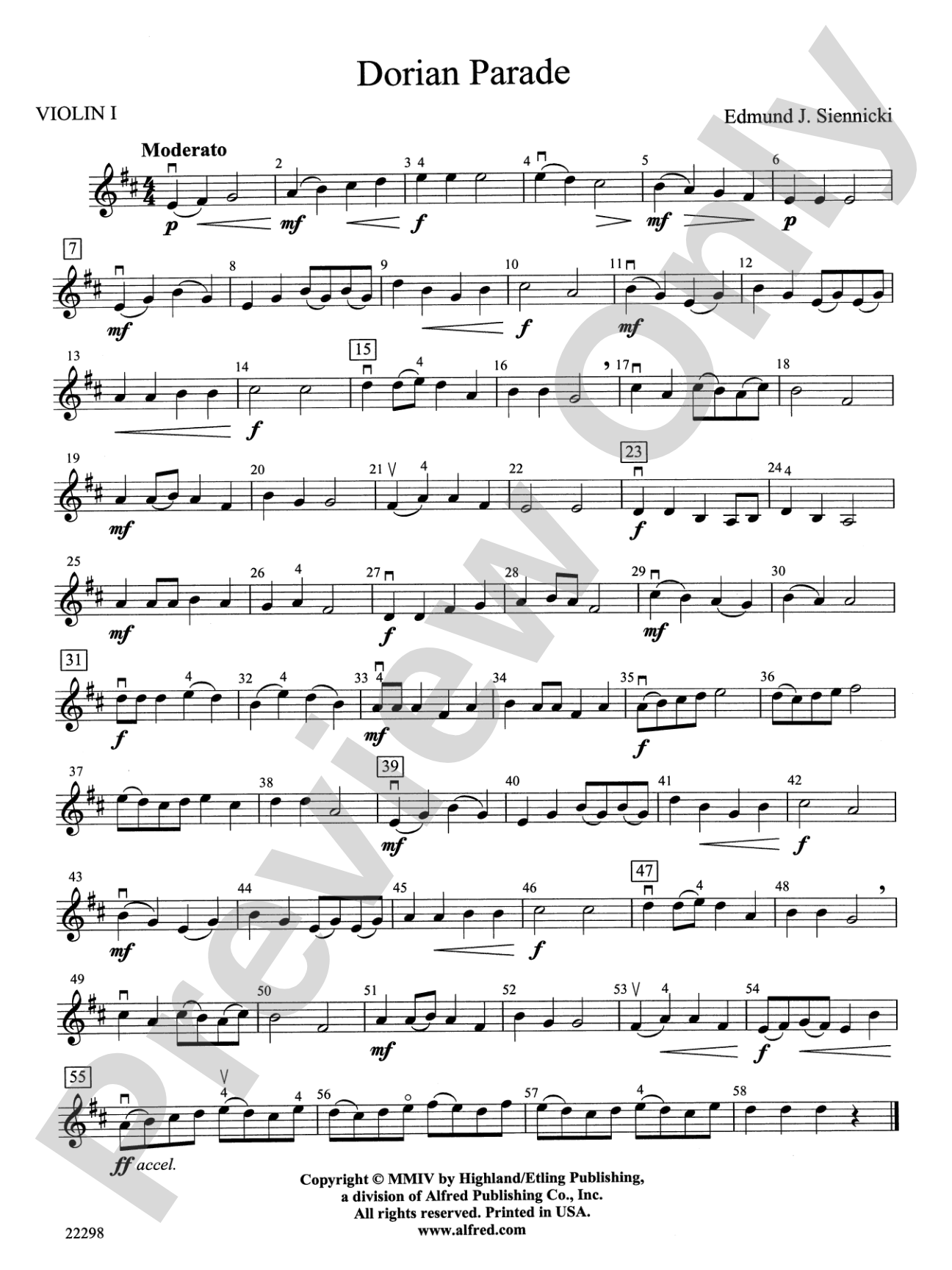 Dorian Parade: 1st Violin