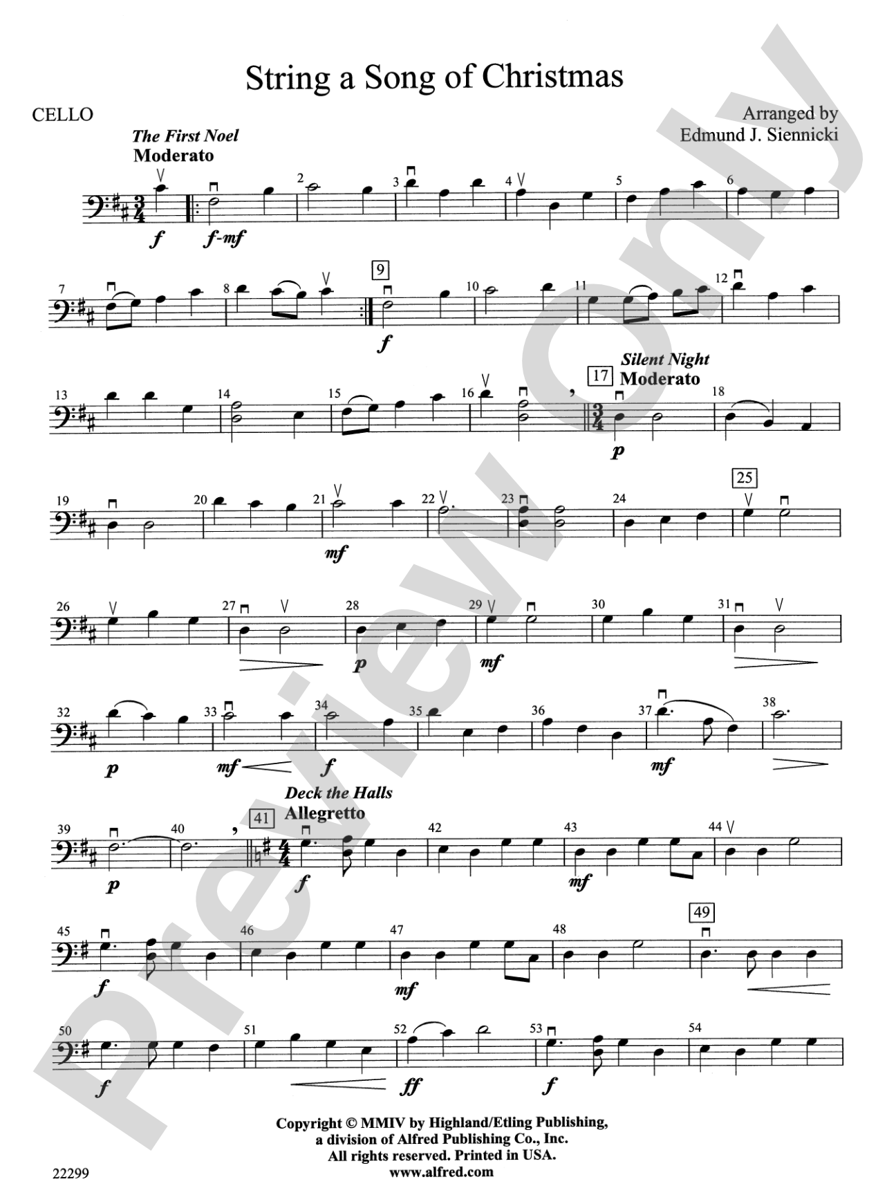 String a Song of Christmas: Cello
