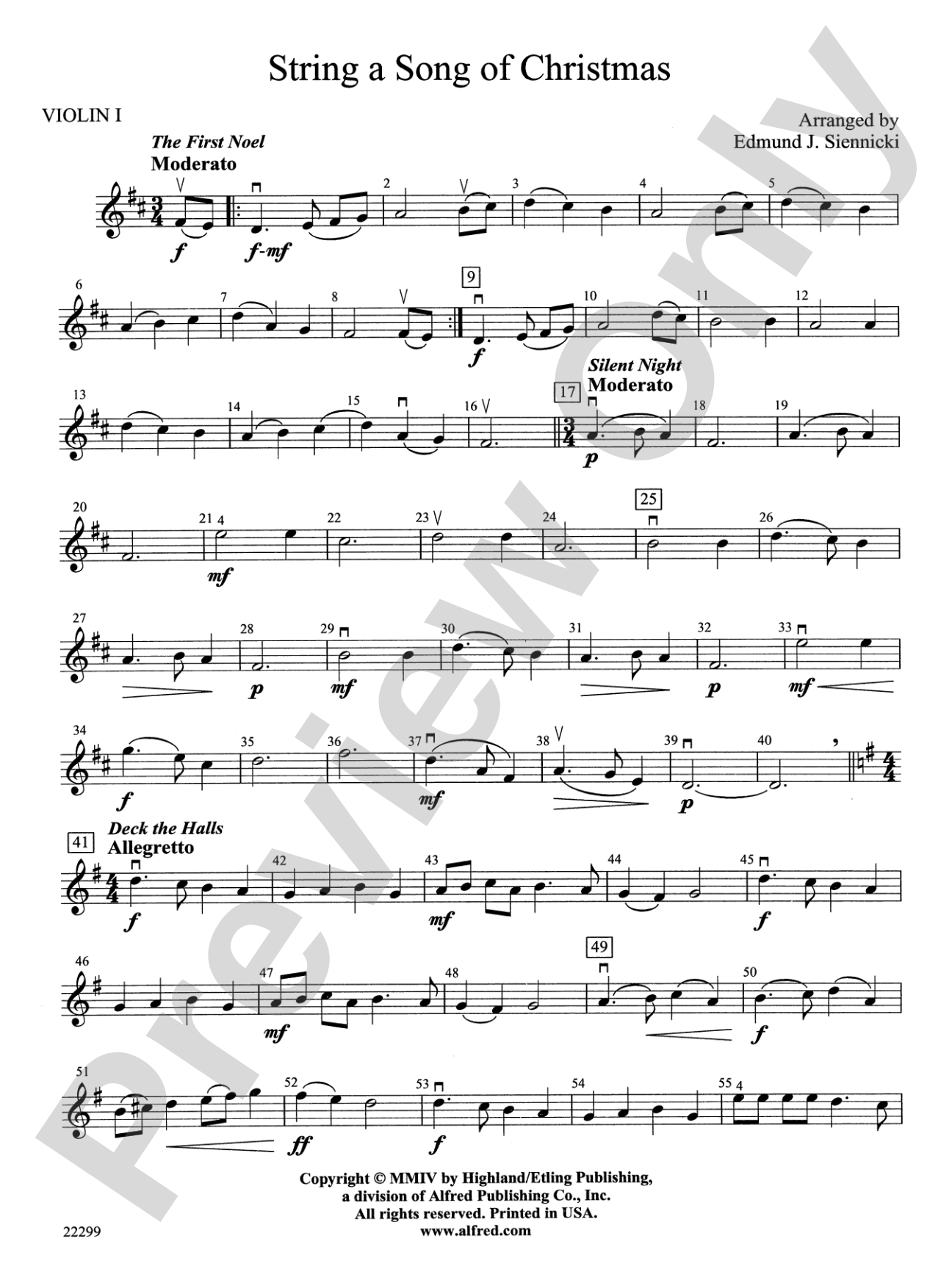 String a Song of Christmas: 1st Violin