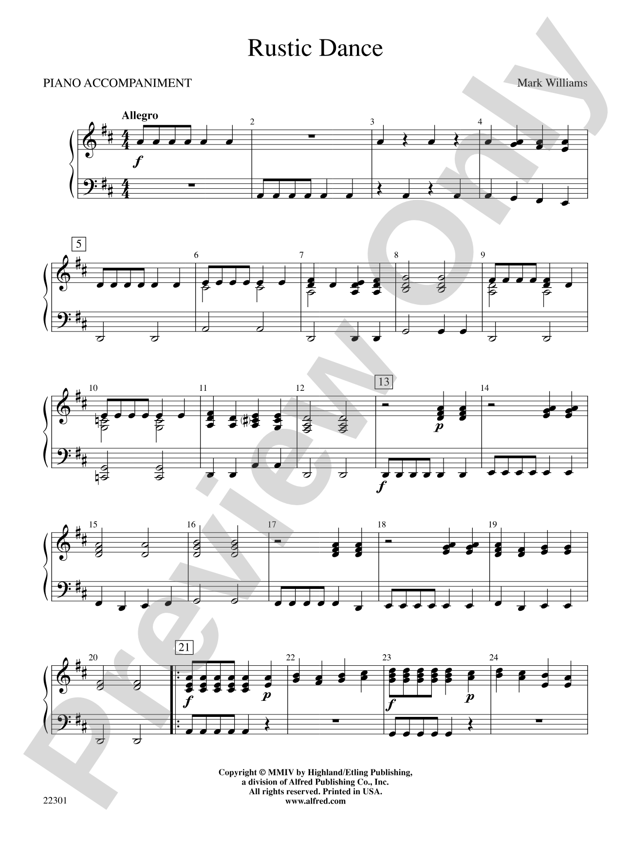 Rustic Dance: Piano Accompaniment