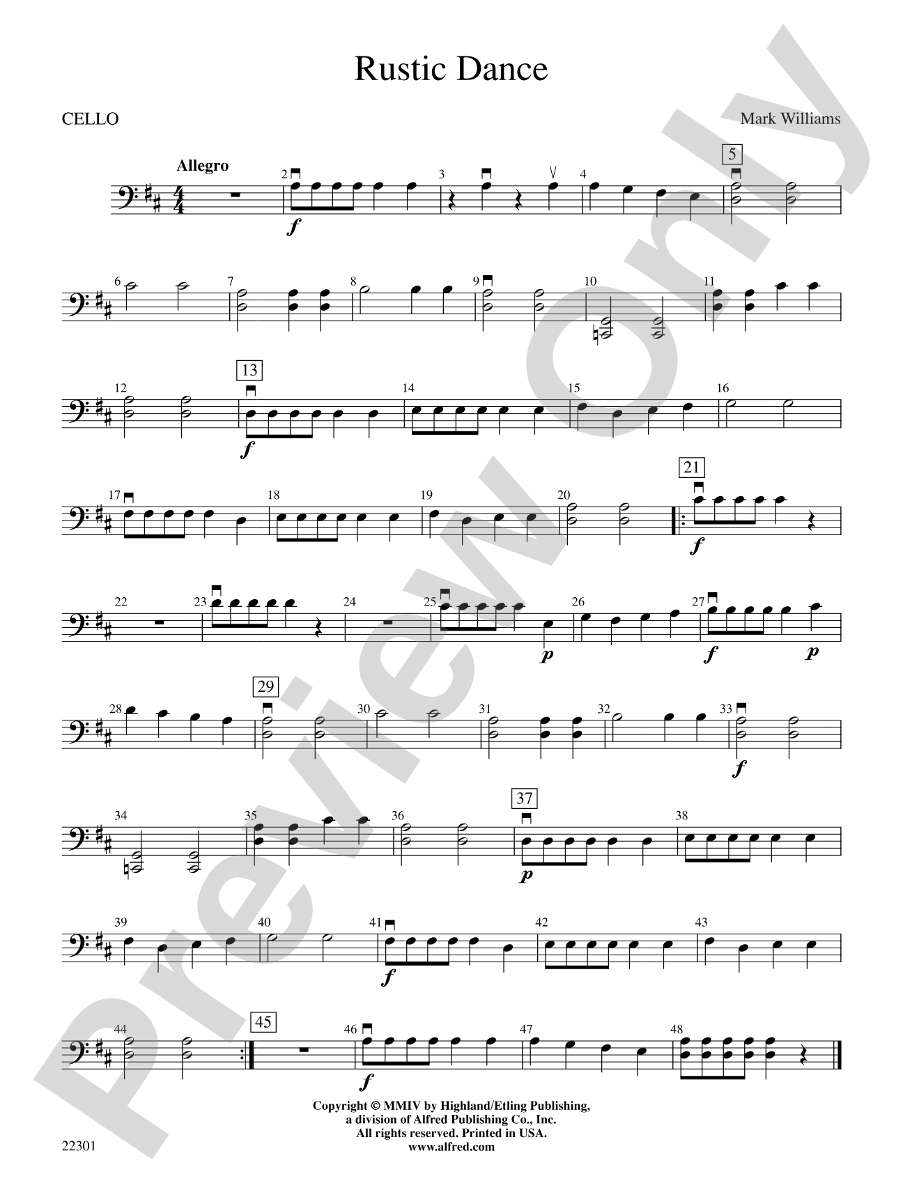 Rustic Dance: Cello