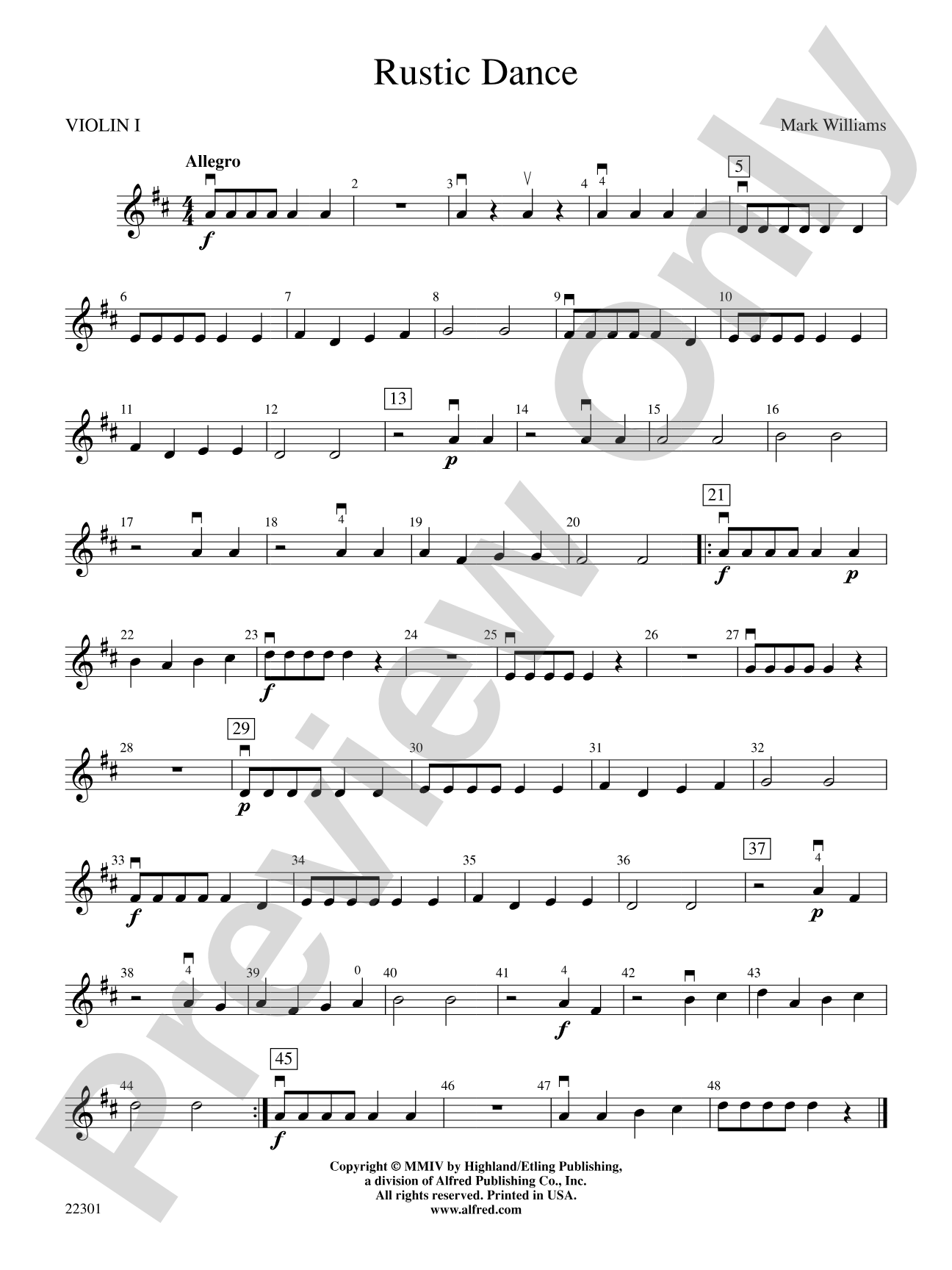 Rustic Dance: 1st Violin