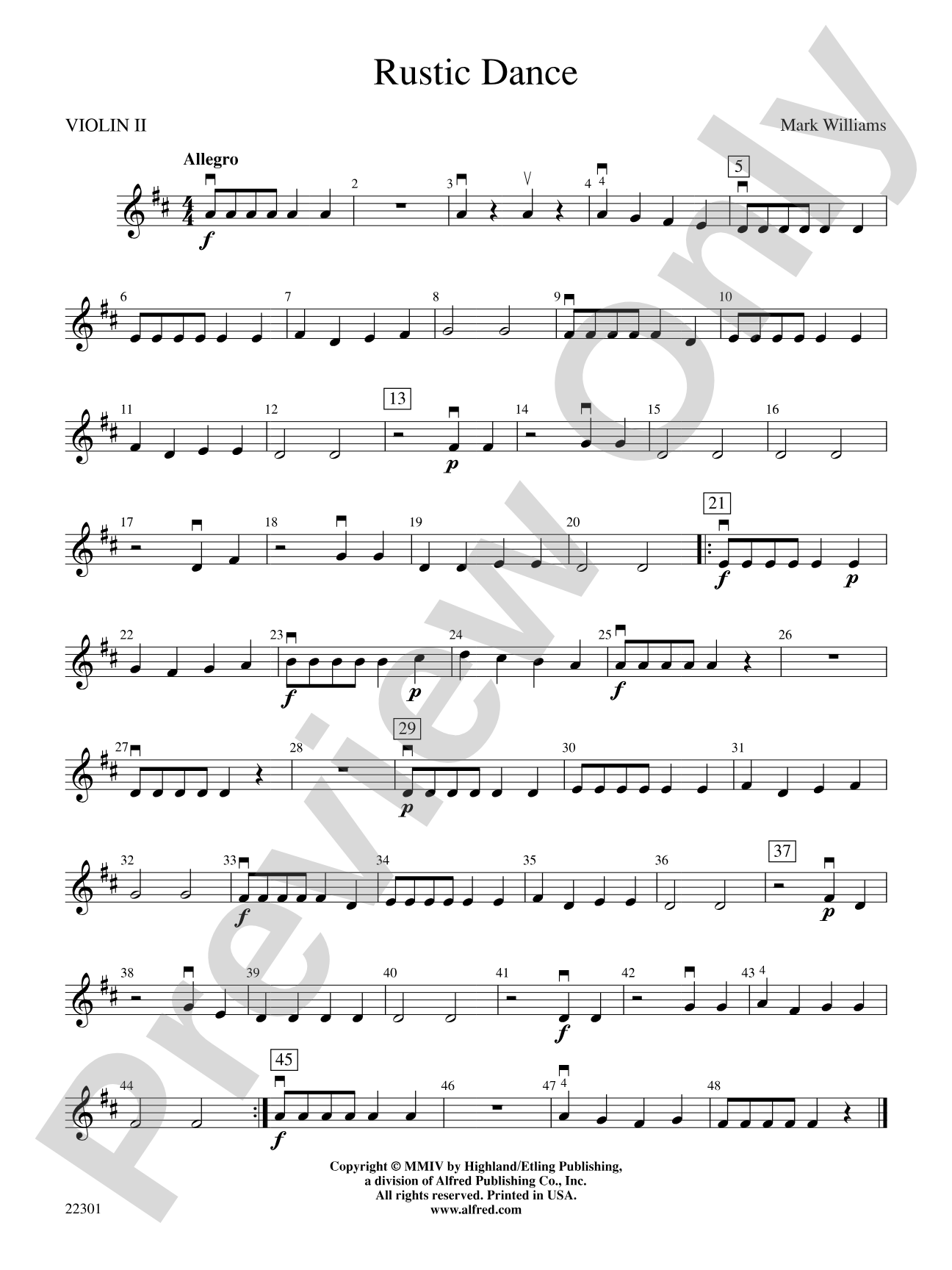 Rustic Dance: 2nd Violin