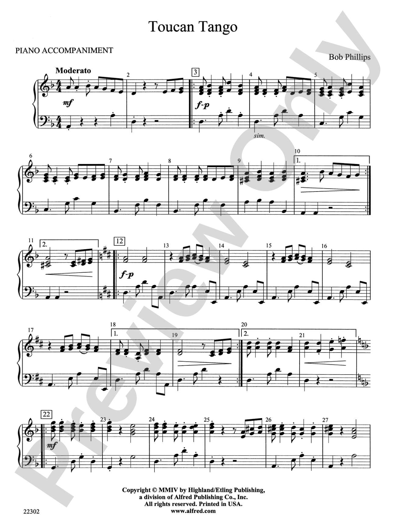 Toucan Tango: Piano Accompaniment