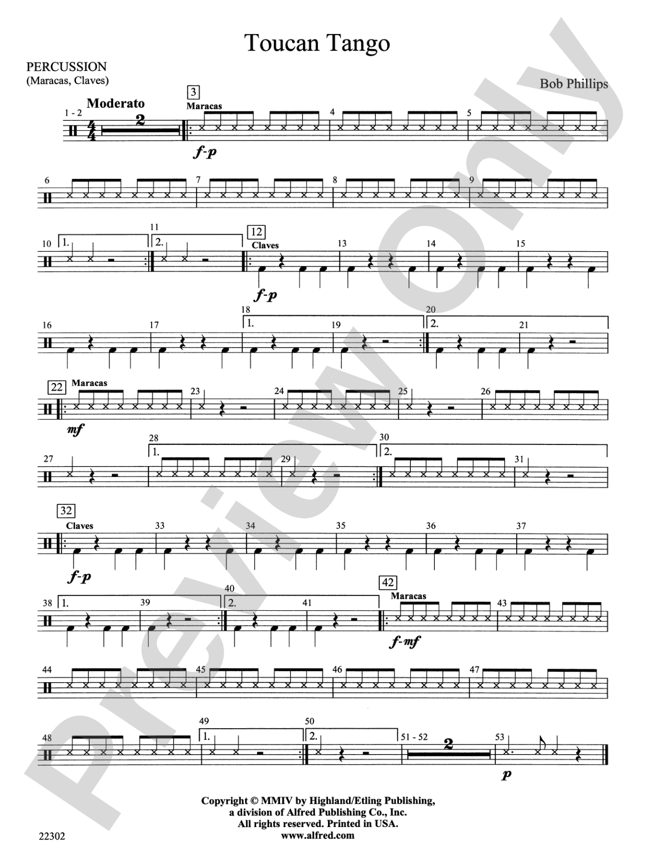 Toucan Tango: 1st Percussion