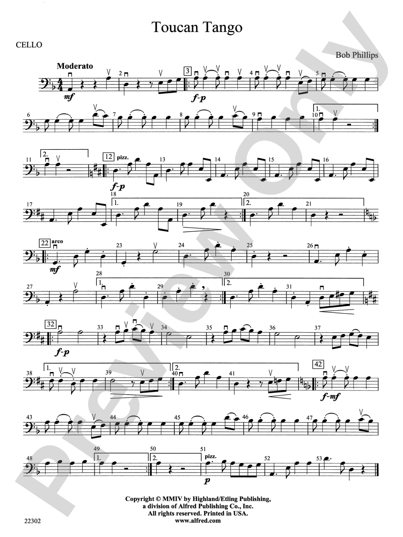 Toucan Tango: Cello