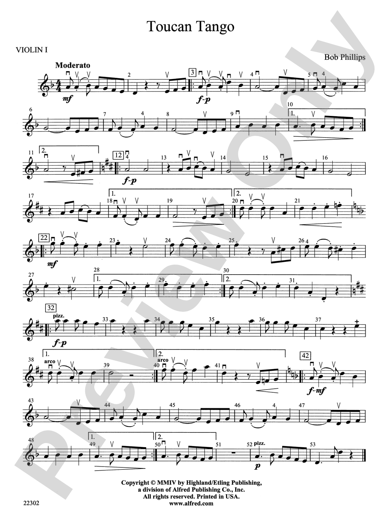Toucan Tango: 1st Violin