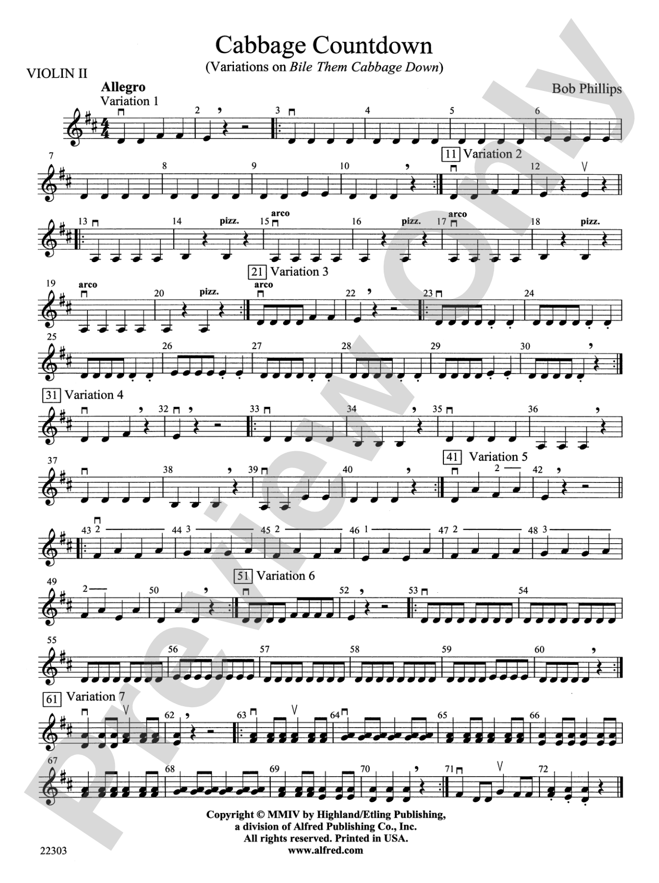 Cabbage Countdown: 2nd Violin