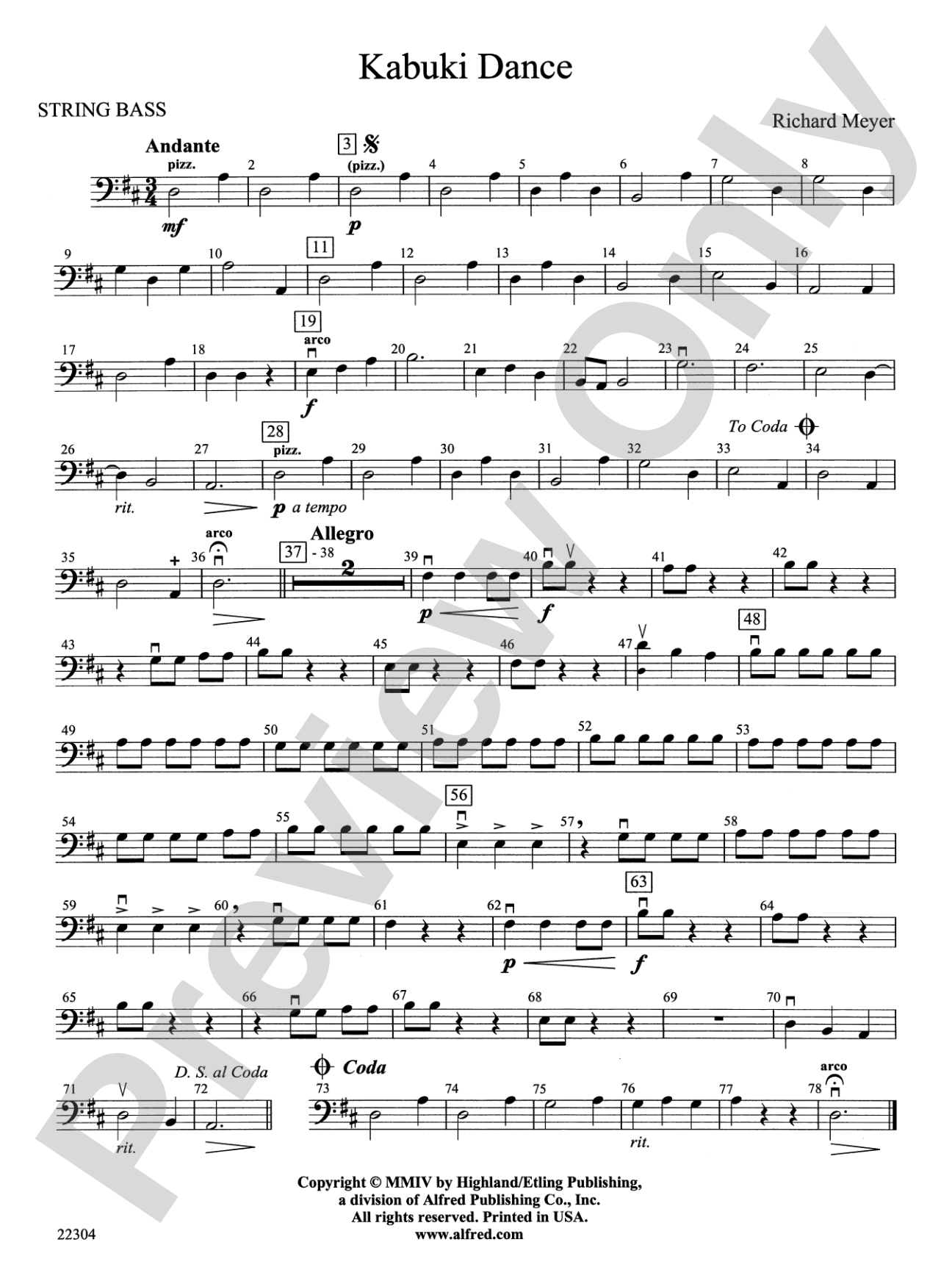 Kabuki Dance: String Bass