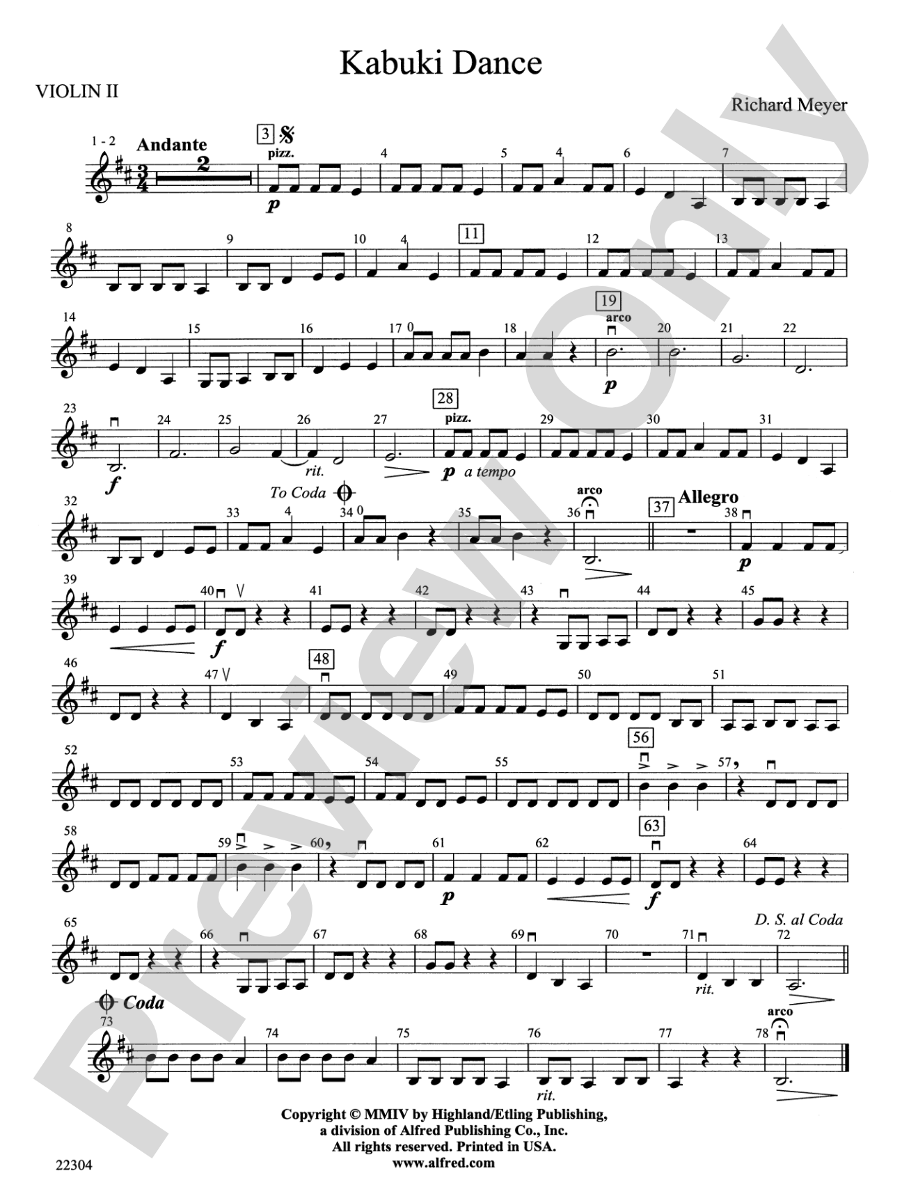 Kabuki Dance: 2nd Violin
