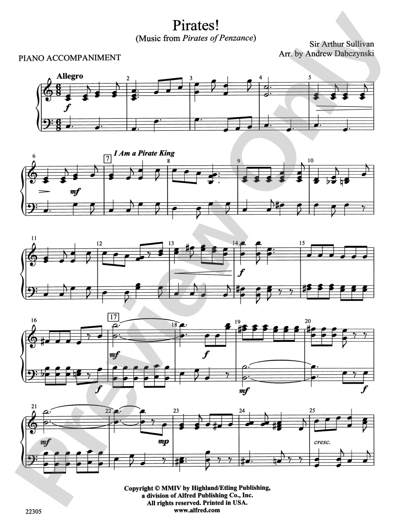 Pirates!: Piano Accompaniment