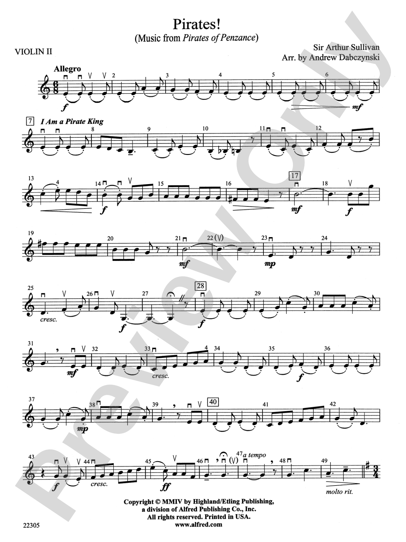 Pirates!: 2nd Violin