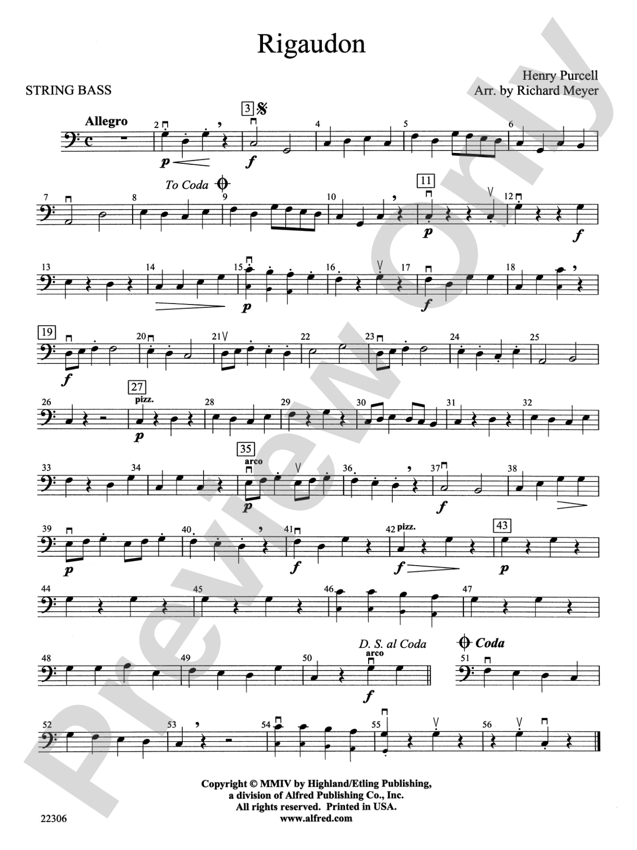 Rigaudon: String Bass