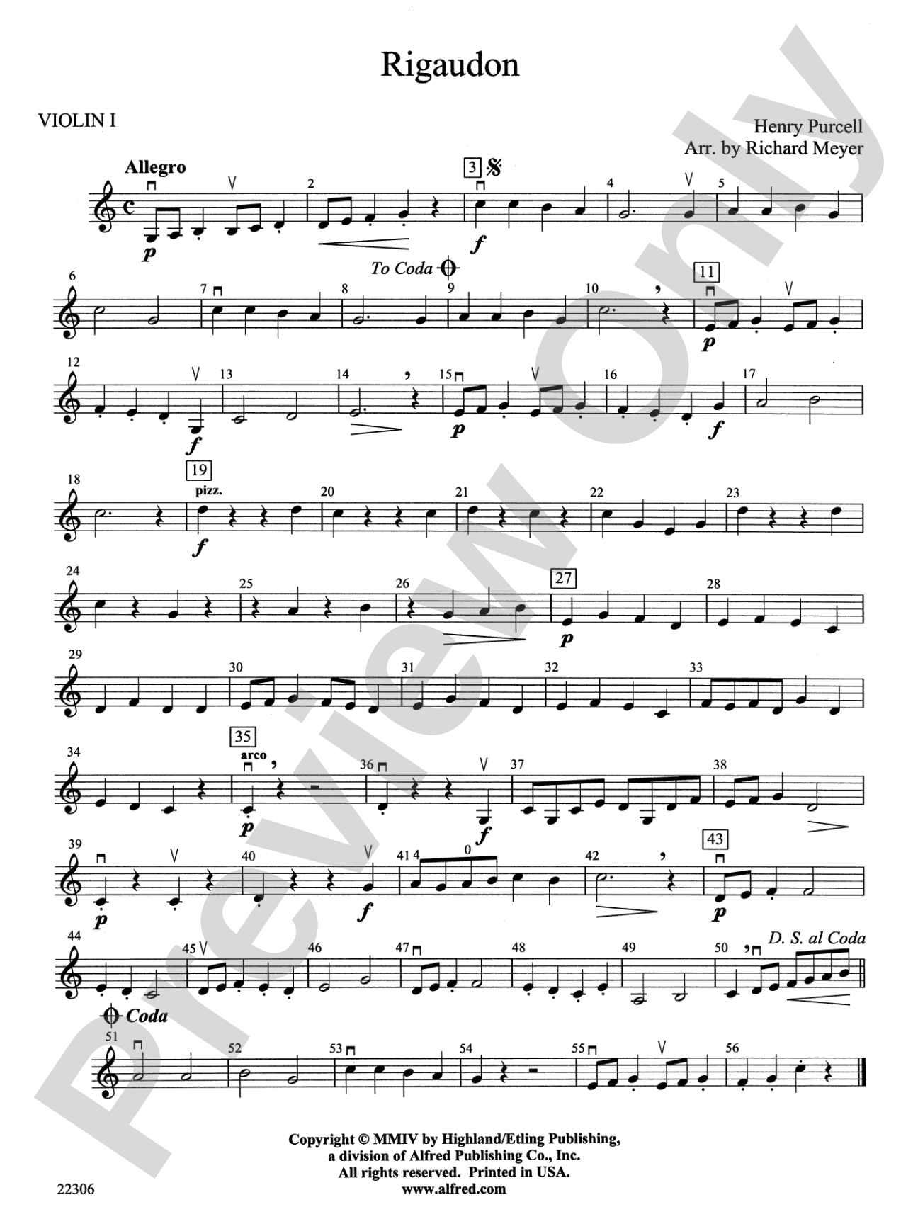 Rigaudon: 1st Violin
