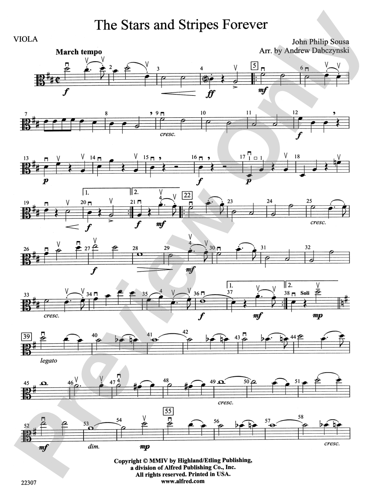 The Stars and Stripes Forever: Viola