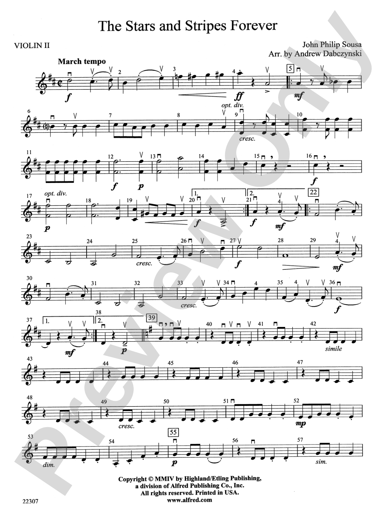 The Stars and Stripes Forever: 2nd Violin