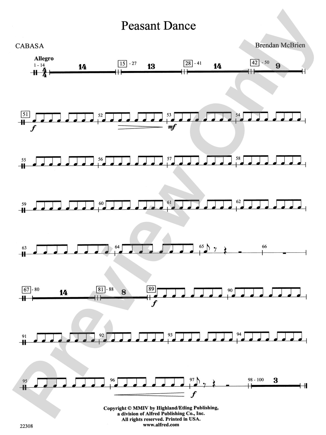 Peasant Dance: 1st Percussion