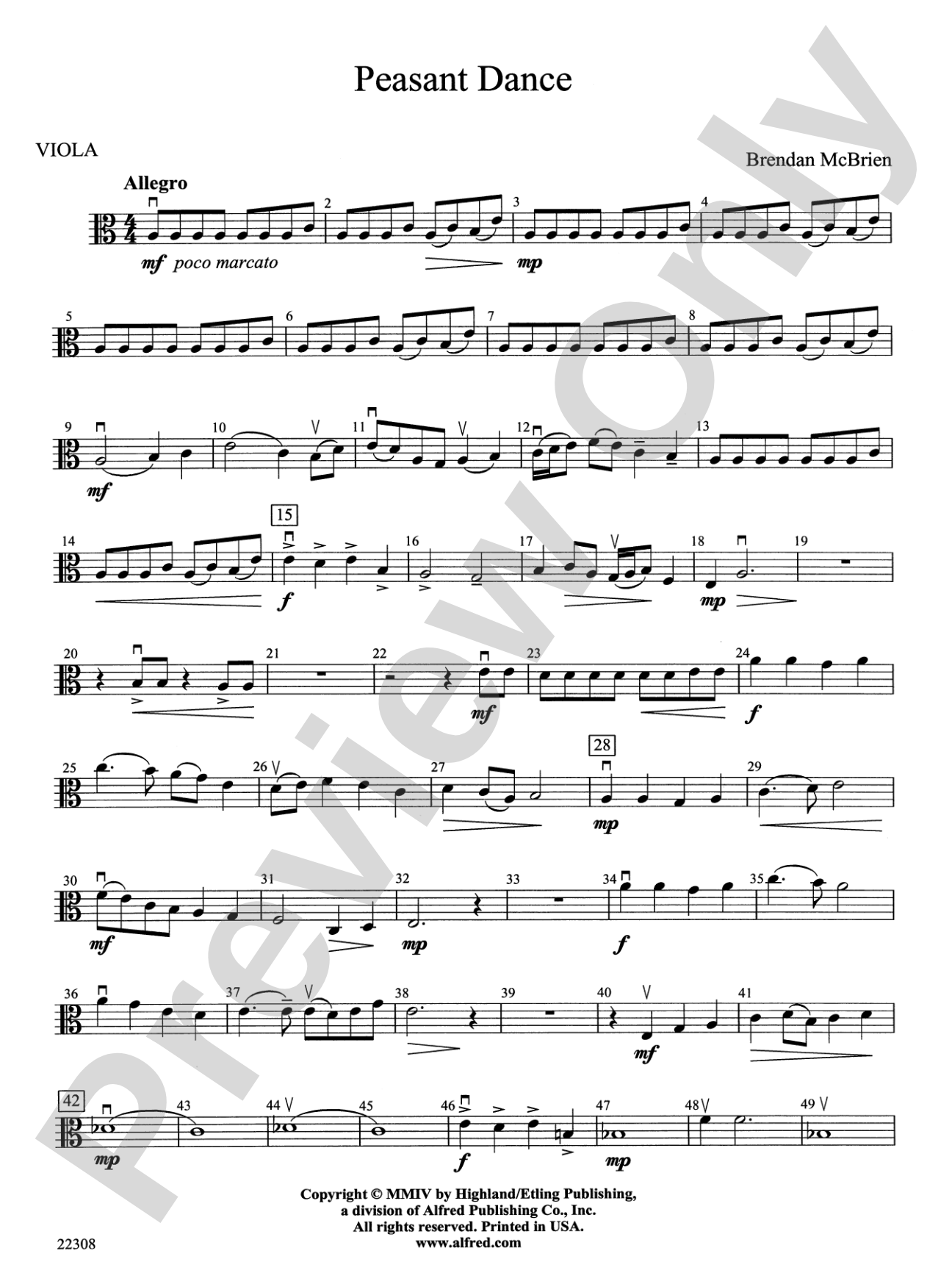 Peasant Dance: Viola