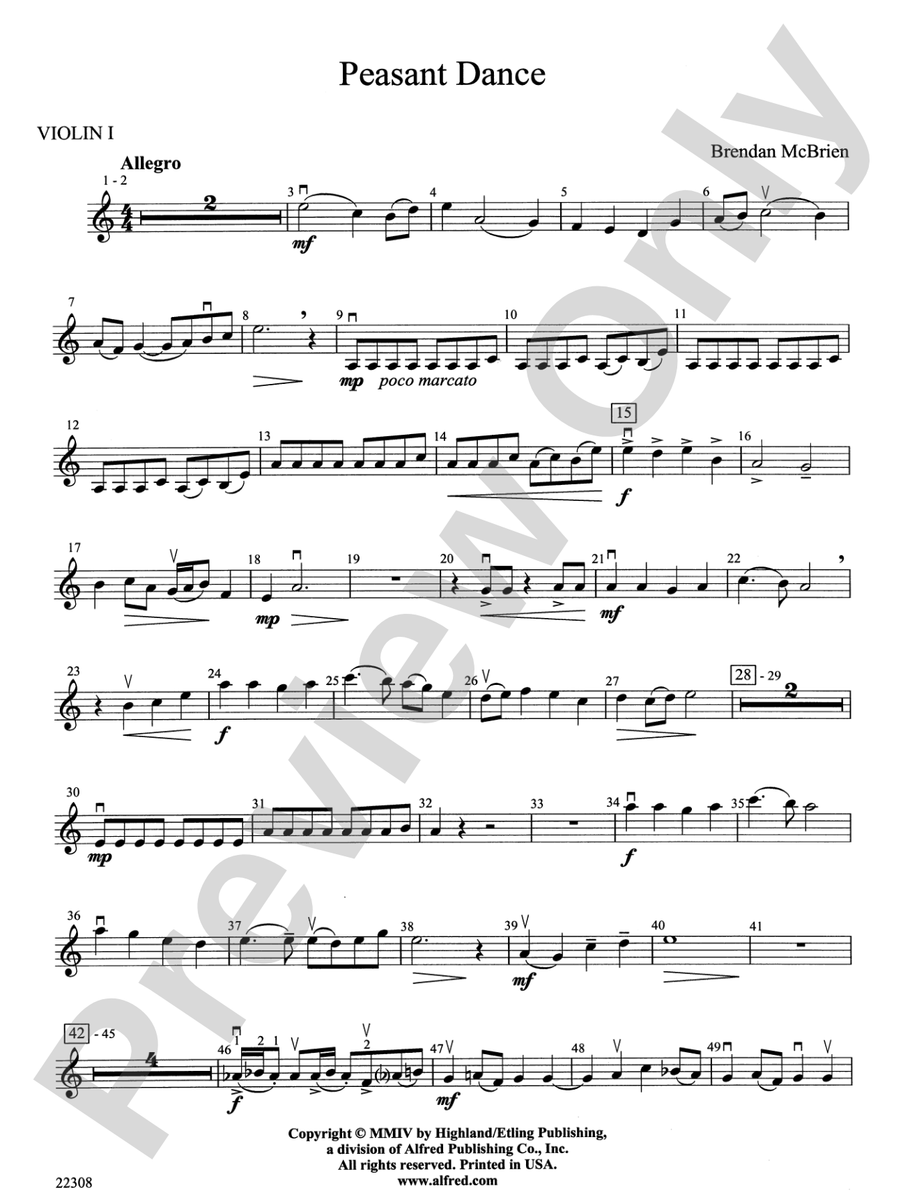 Peasant Dance: 1st Violin