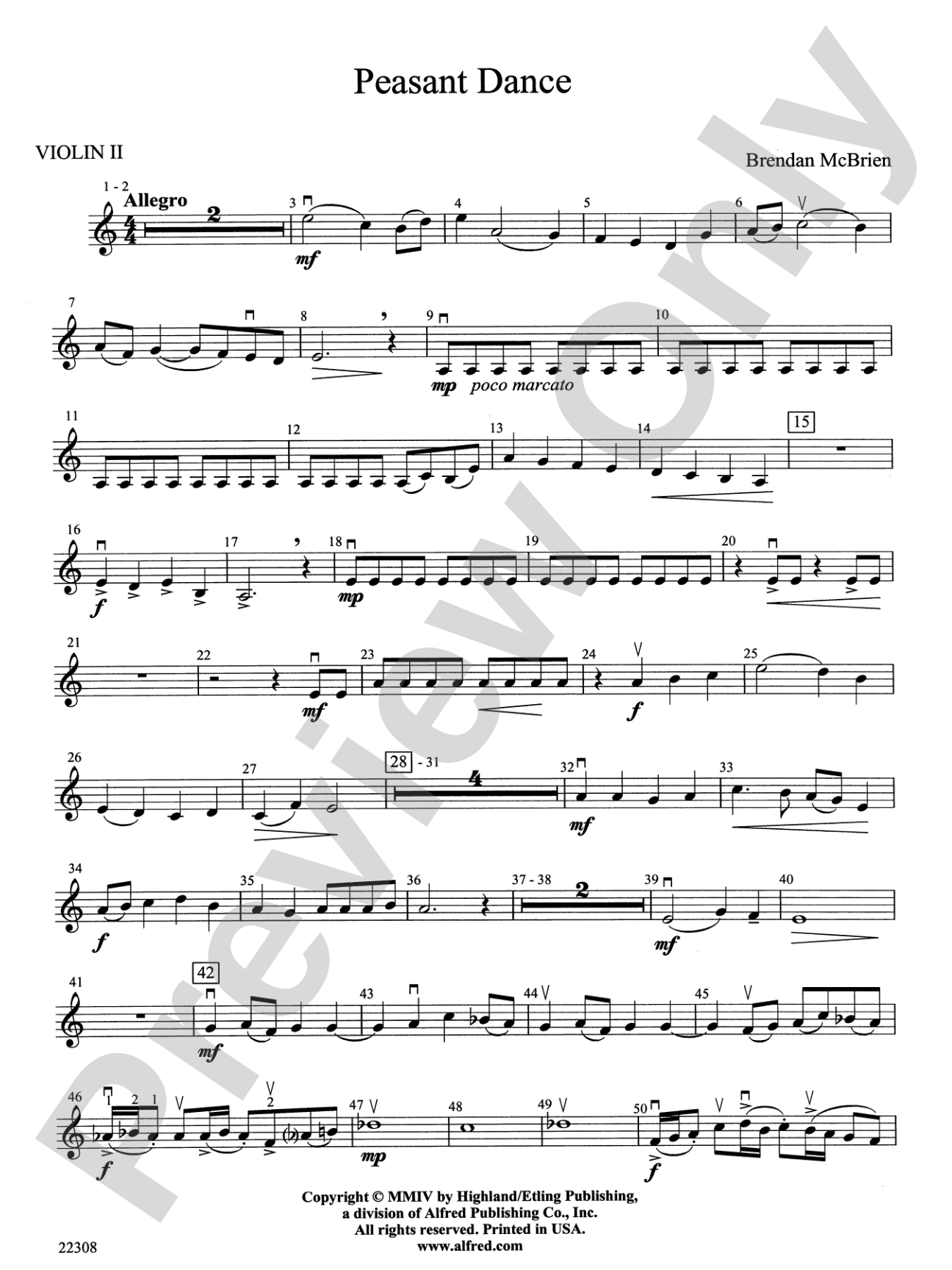 Peasant Dance: 2nd Violin