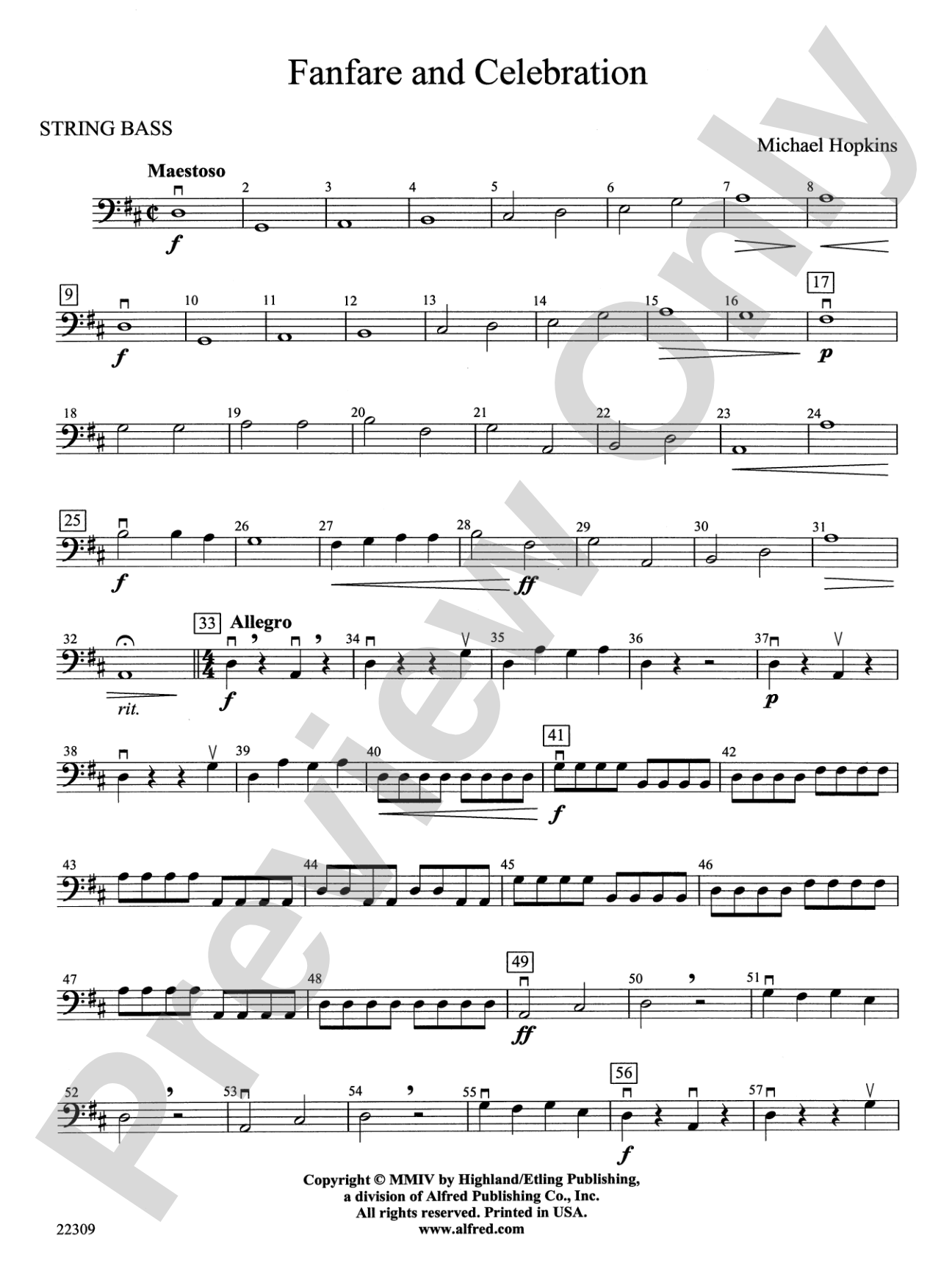 Fanfare and Celebration: String Bass