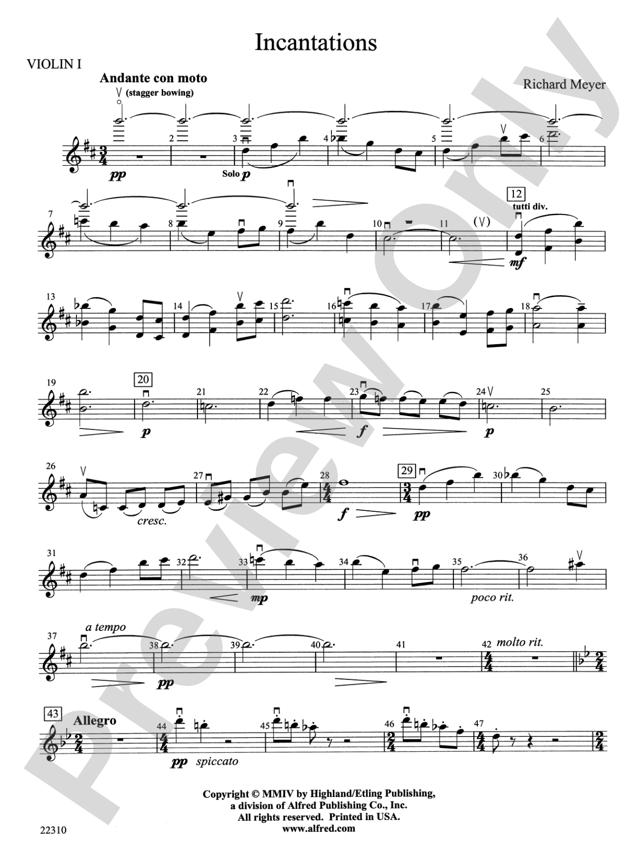 Incantations: 1st Violin